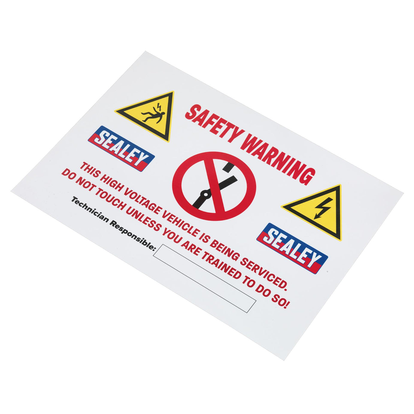 Sealey Hybrid/Electric Vehicle Warning Sign Safety warning sign