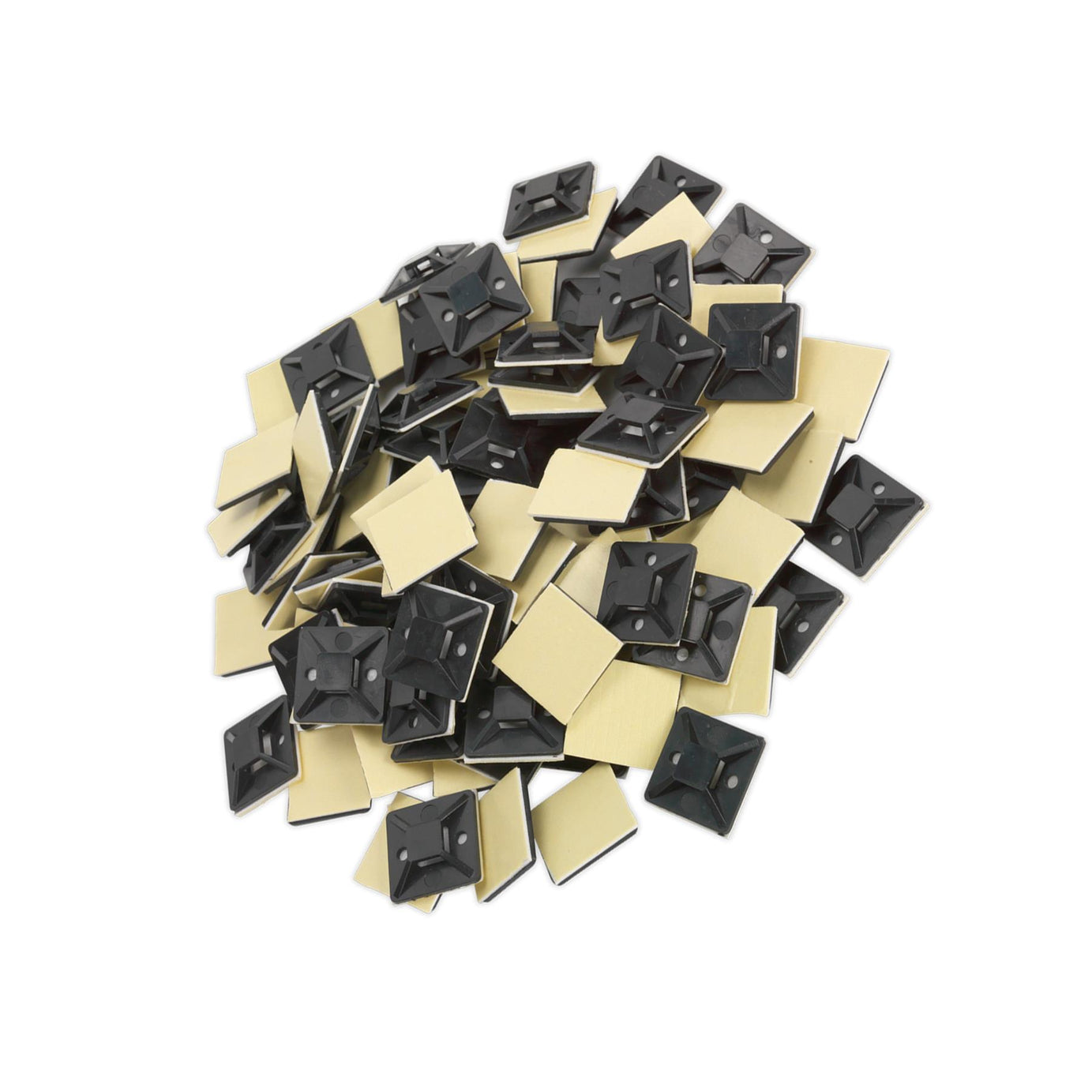 Sealey Self-Adhesive Cable Tie Mount 30 x 30mm Black Pack of 100