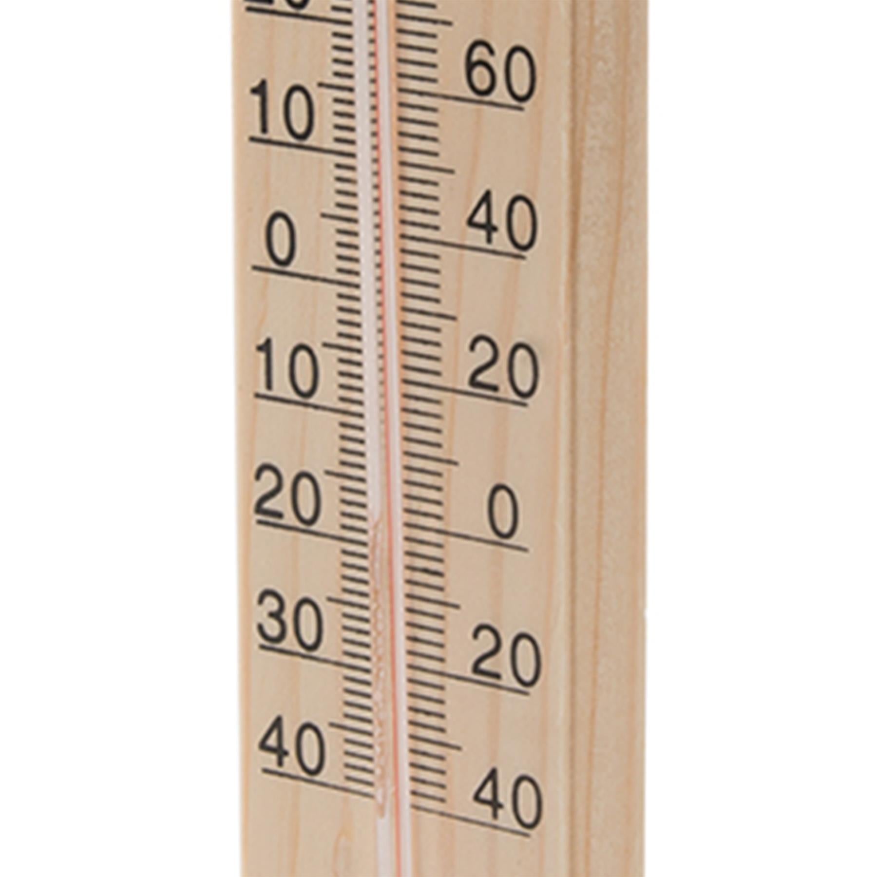 Wooden Thermometer -40° To °C Celsius And Fahrenheit Temperature Scale