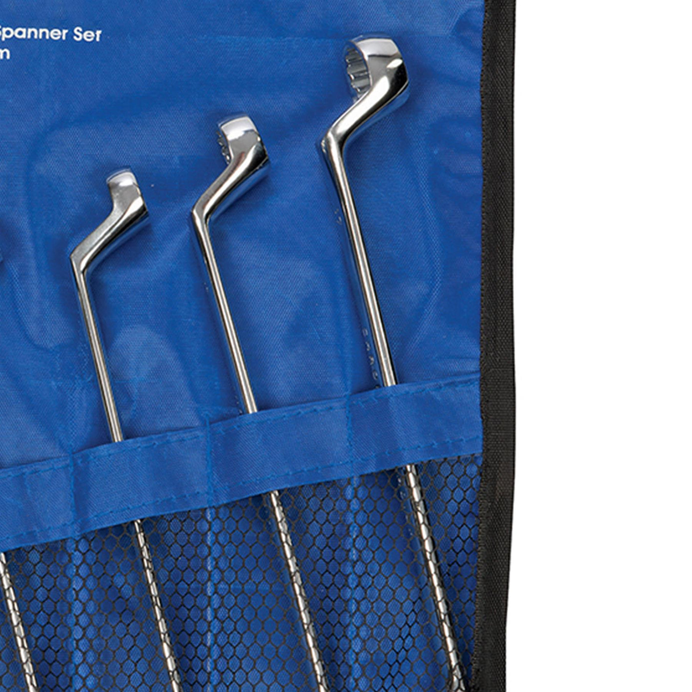 6mm - 17mm Deep Offset Bi-Hex Swan Neck Ring Spanner Metric Polished Crv 6Pc Set