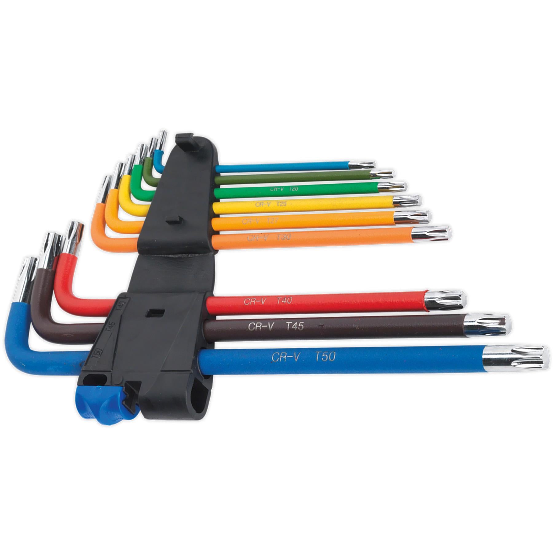 Sealey TRX-Star* Key Set 9pc Colour-Coded Extra Long
