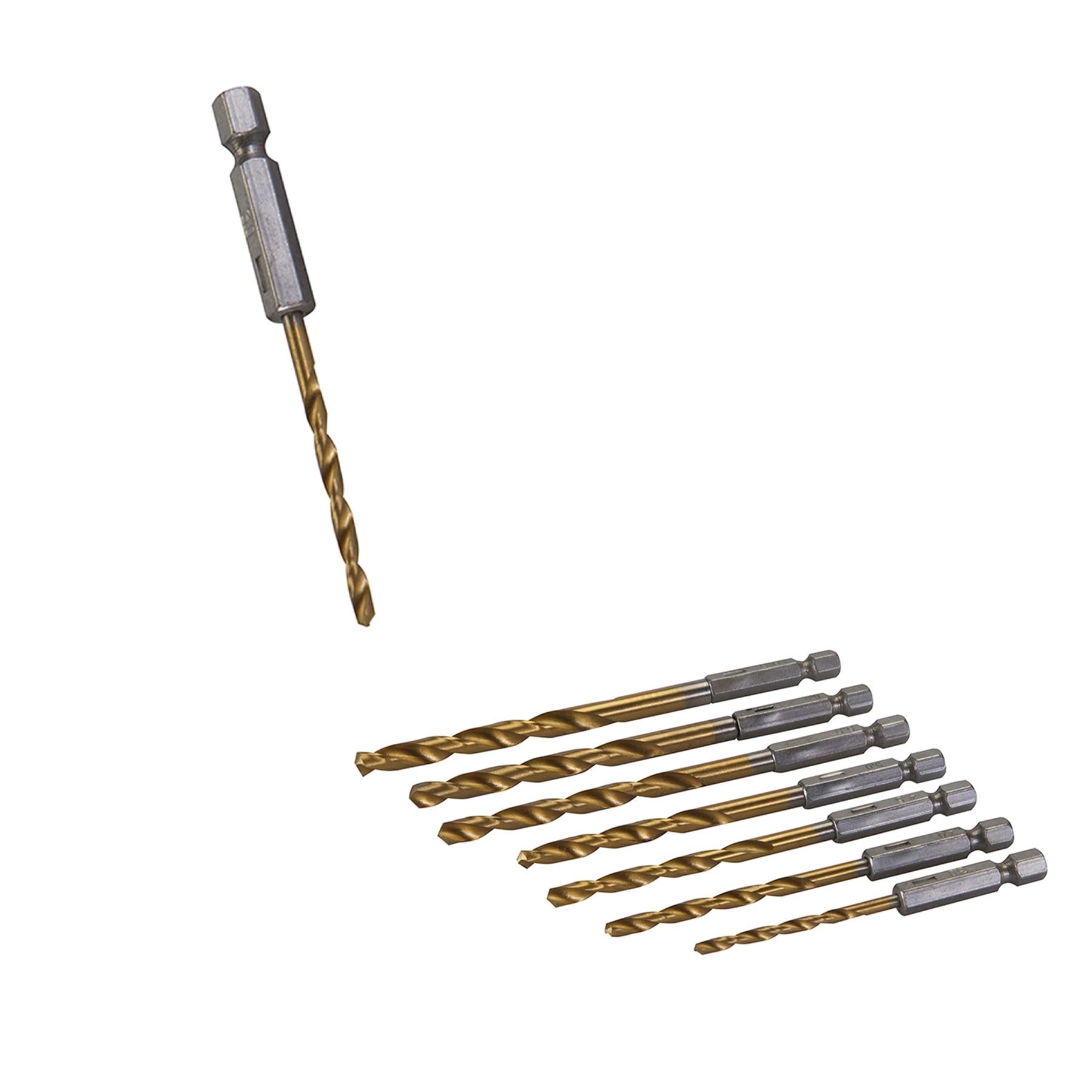7 Piece Hex Shank Drill Bit Set 3mm - 6.5mm Fits All Standard Bit Holders