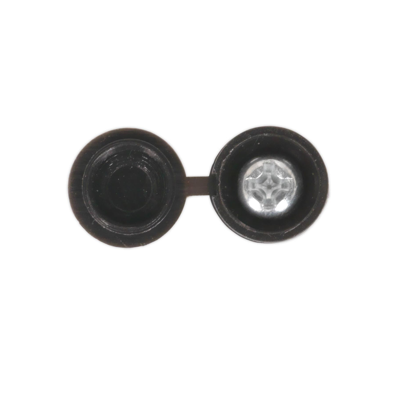 Sealey Numberplate Screw & Flip Cap 4.2 x 19mm Black Pack of 50