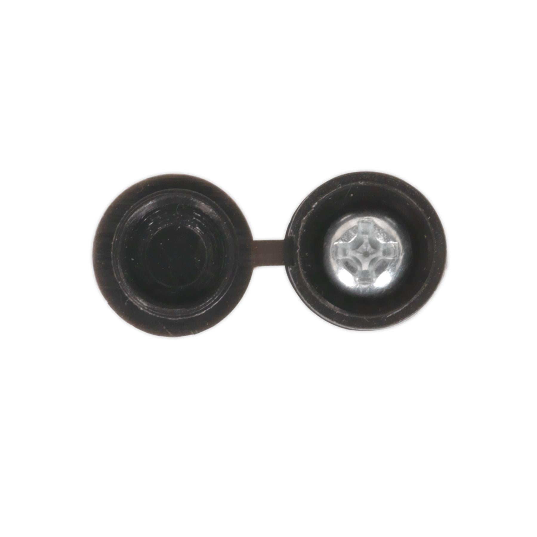 Sealey Numberplate Screw & Flip Cap 4.2 x 19mm Black Pack of 50