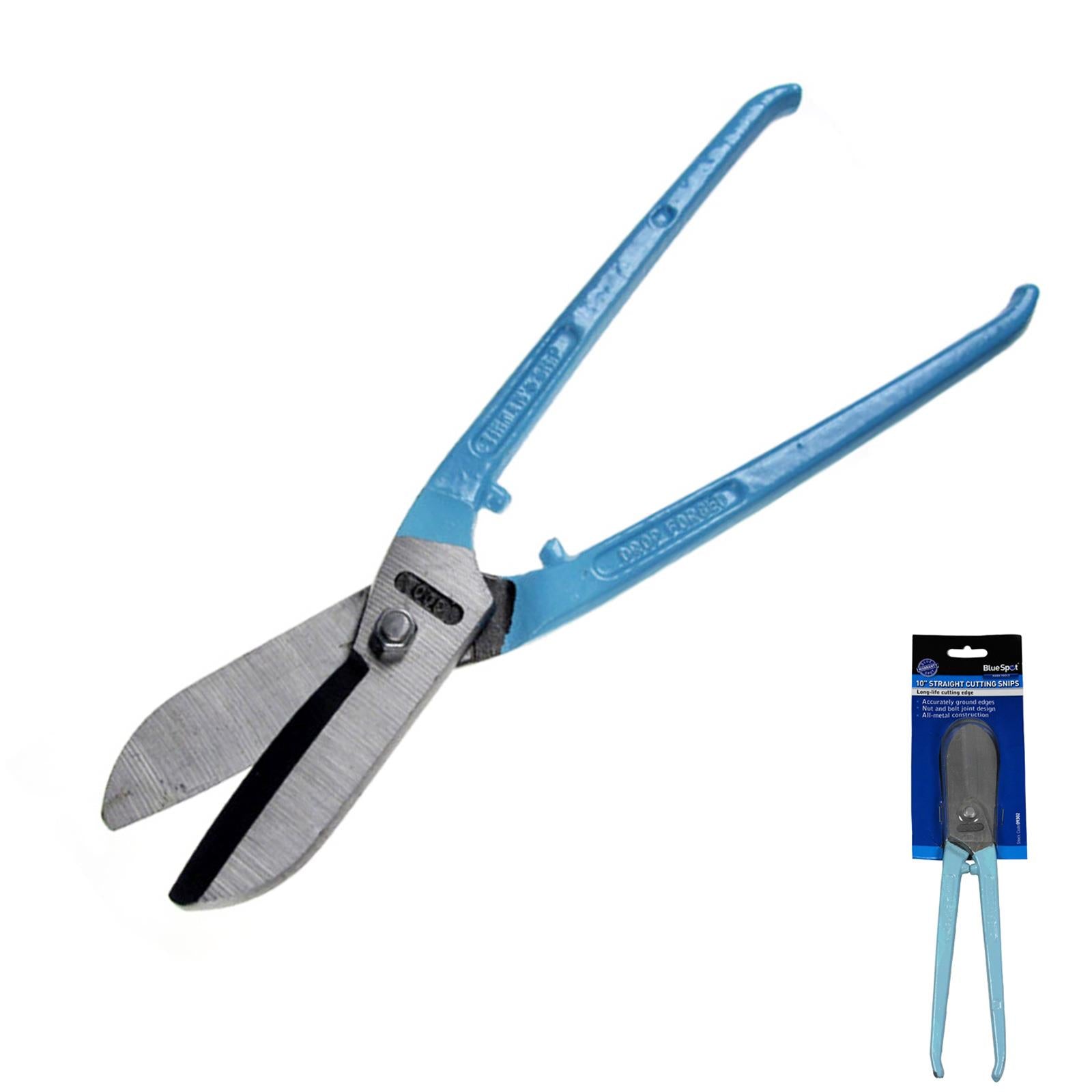 BlueSpot Straight Cut Snips 250mm (10") Metal Cutting Sheet Snips Drop Forged