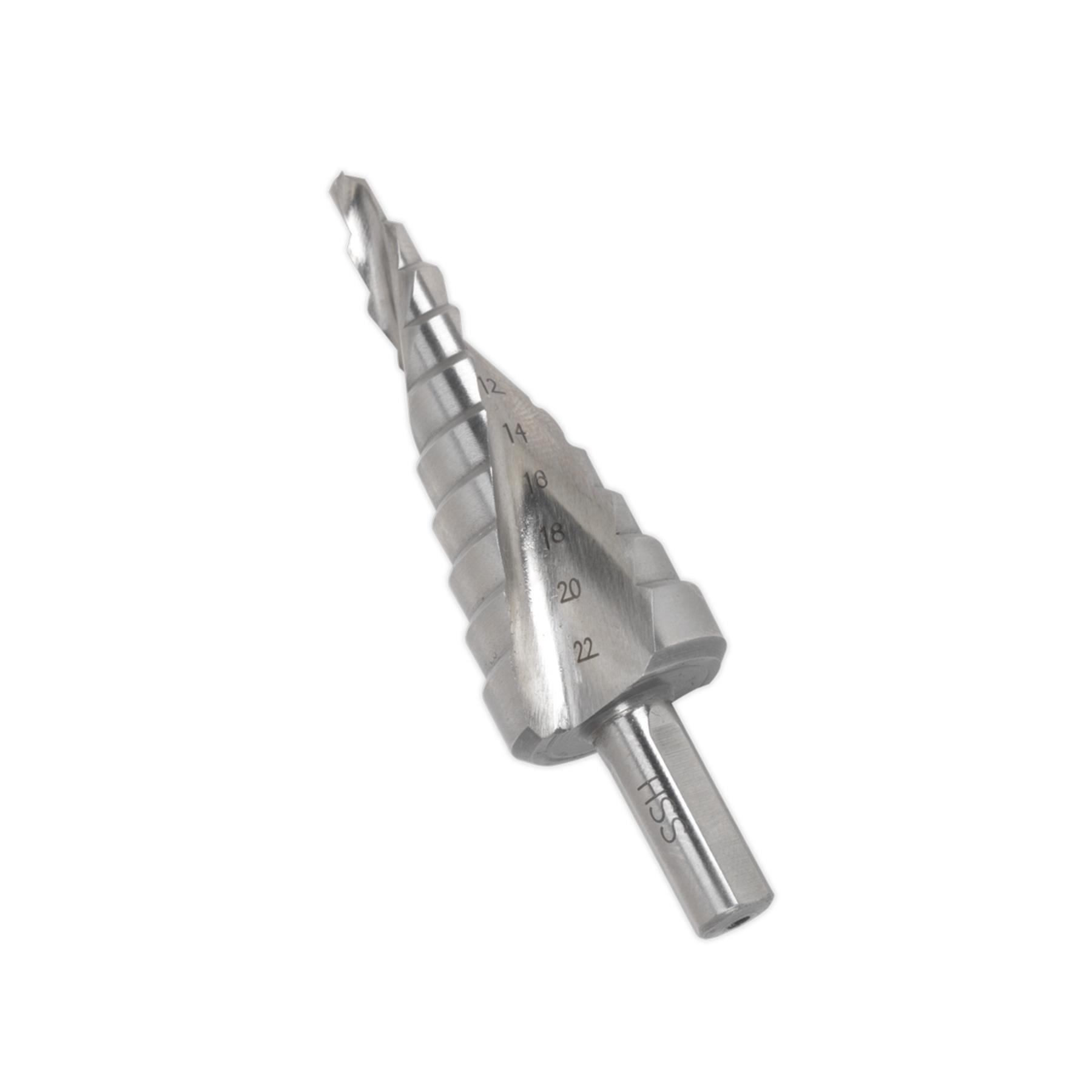 HSS 4341 Step Drill Bit 4-22mm Spiral Flute. AK4747. Sealey