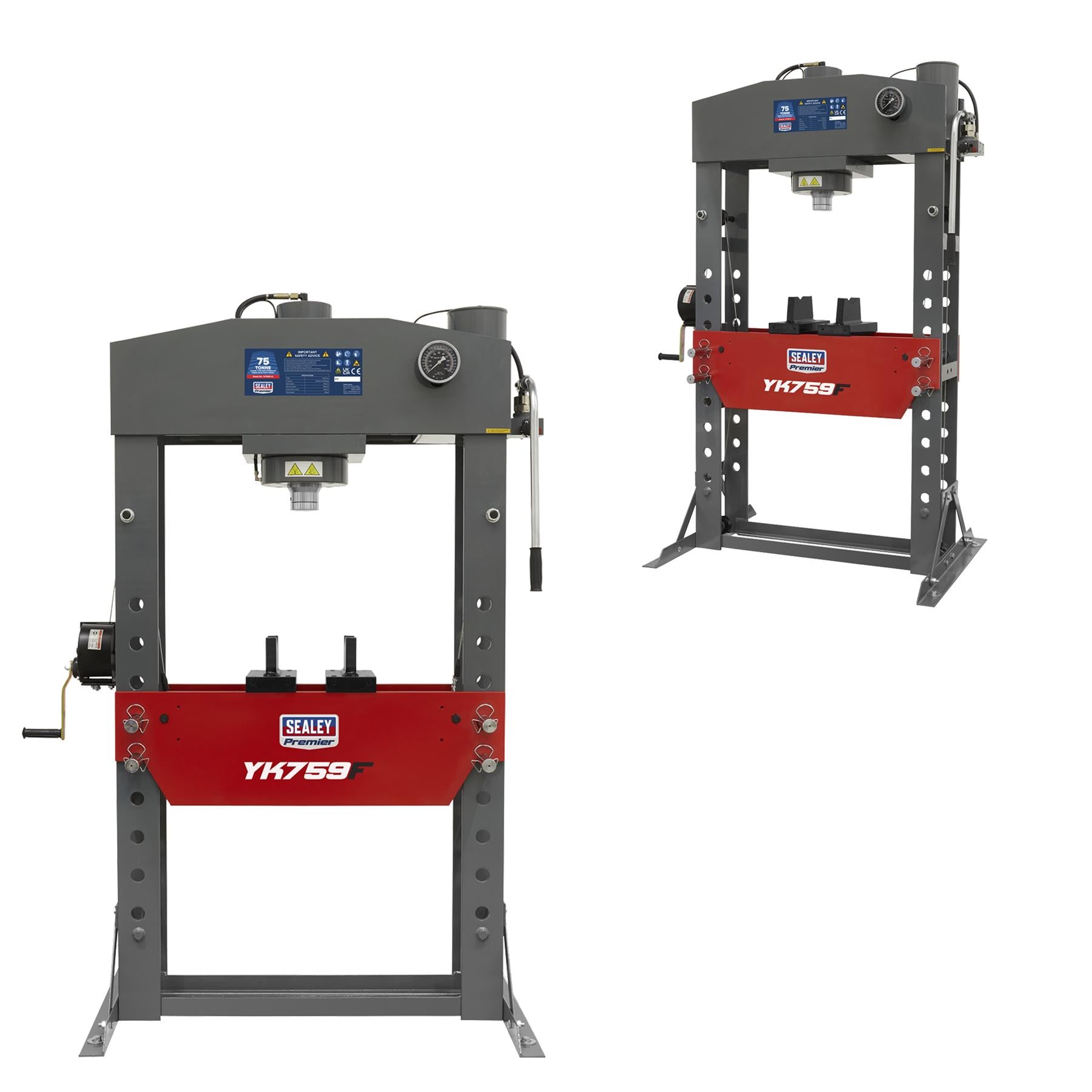 Sealey Hydraulic Press 75tonne Floor Type Steel Frame & Flat Pressing Plate