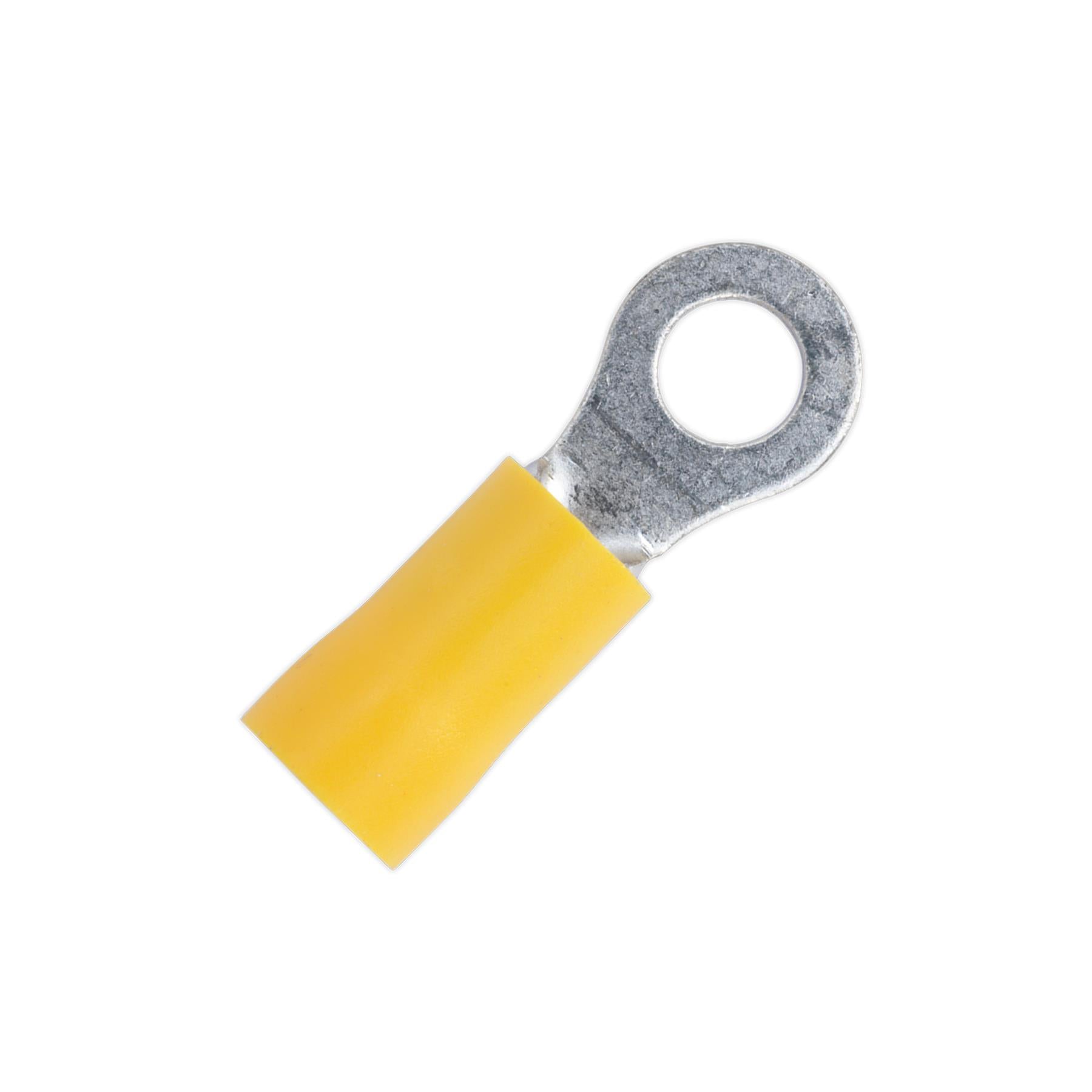 Sealey Easy-Entry Ring Terminal Ø5.3mm (2BA) Yellow Pack of 100