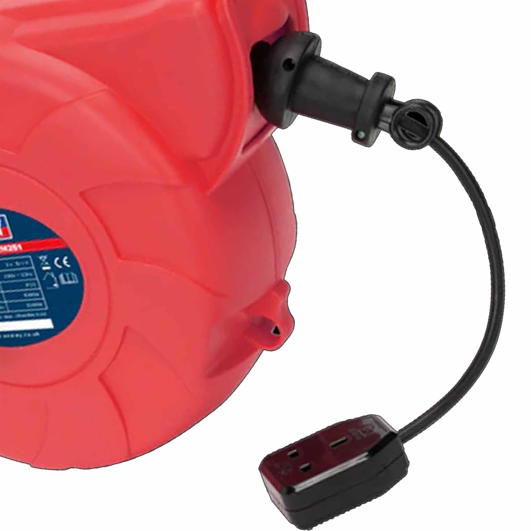 Sealey Cable Reel System Retractable 25m 1 x 230V Socket