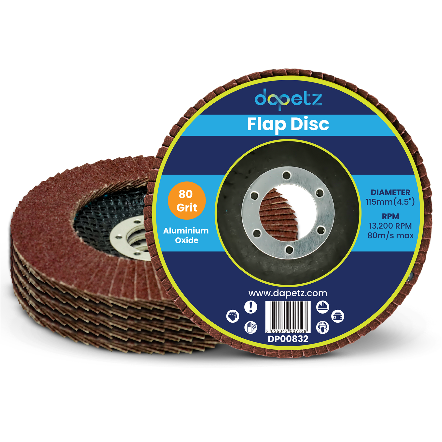 10 X Flap Sanding Discs 115mm 60 80 Grit Aluminium Oxide 4.5" Angle Grinder Mix