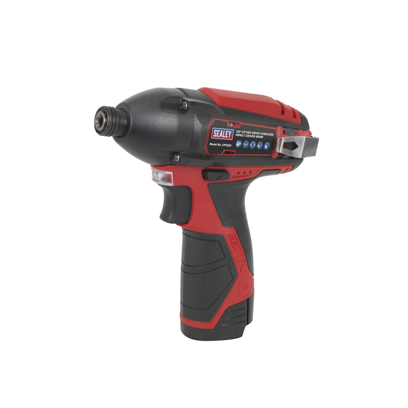 Sealey Cordless Impact Driver 1/4"Hex Dr 80Nm 12V Li-ion- Body Only