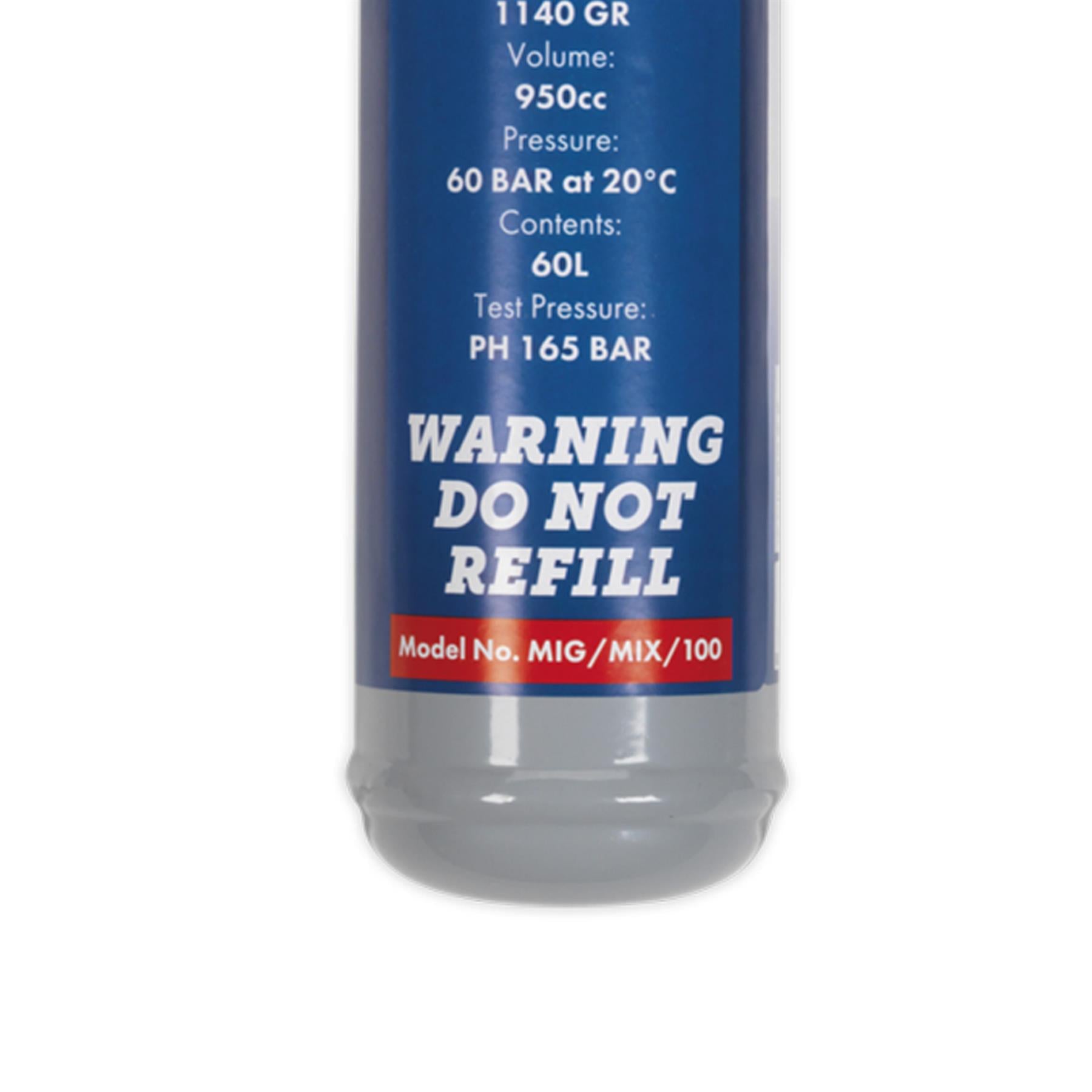Sealey Gas Cylinder Disposable Carbon Dioxide/Argon 60L