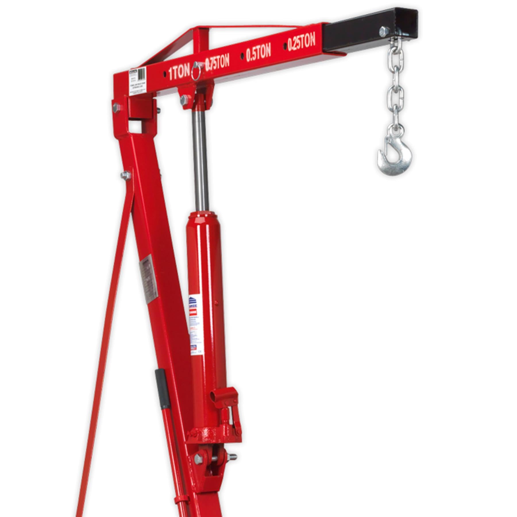 Sealey Engine Crane 1tonne Long Reach Extendable Legs