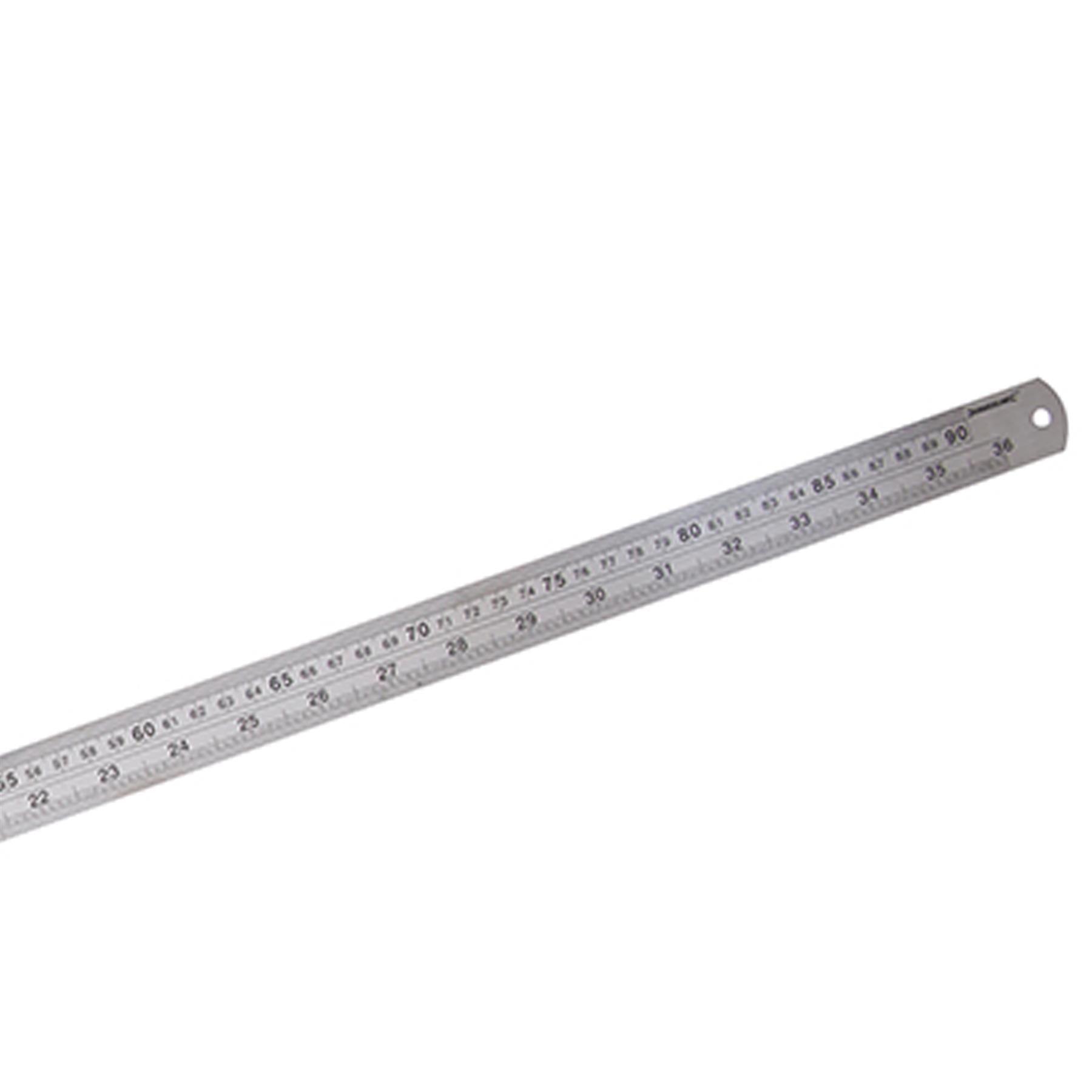 Precision Stainless Steel Rule Clear Etched Markings Inc Storage Sleeve 900mm Measure Measuring