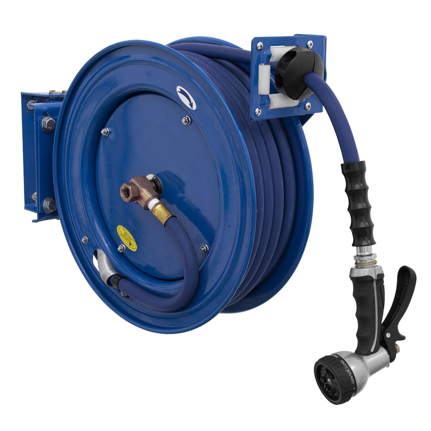 Heavy-Duty Retractable Water Hose Reel 15m Ø13mm ID Rubber Hose