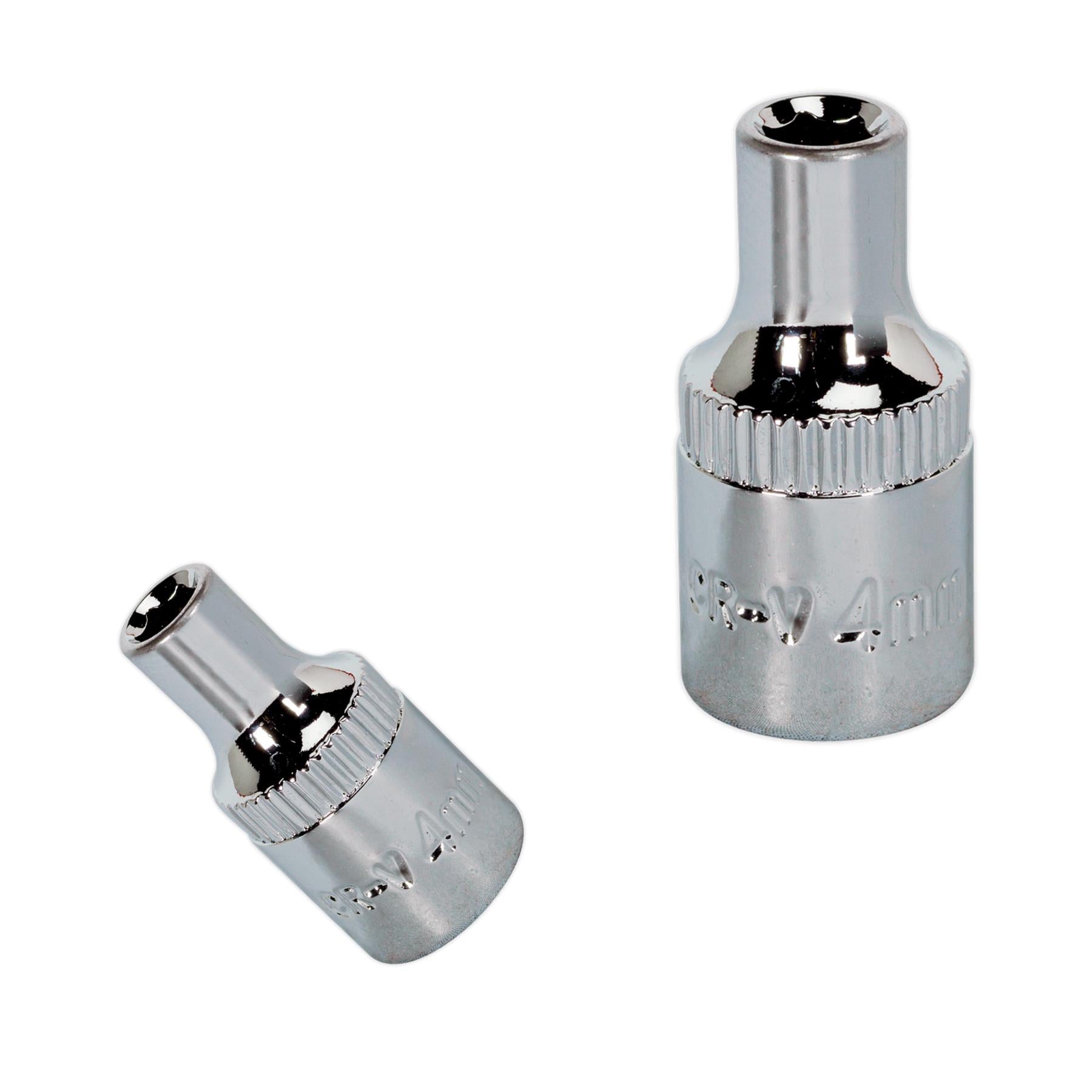 Sealey WallDrive Socket 4mm 1/4"Sq Drive Fully Polished