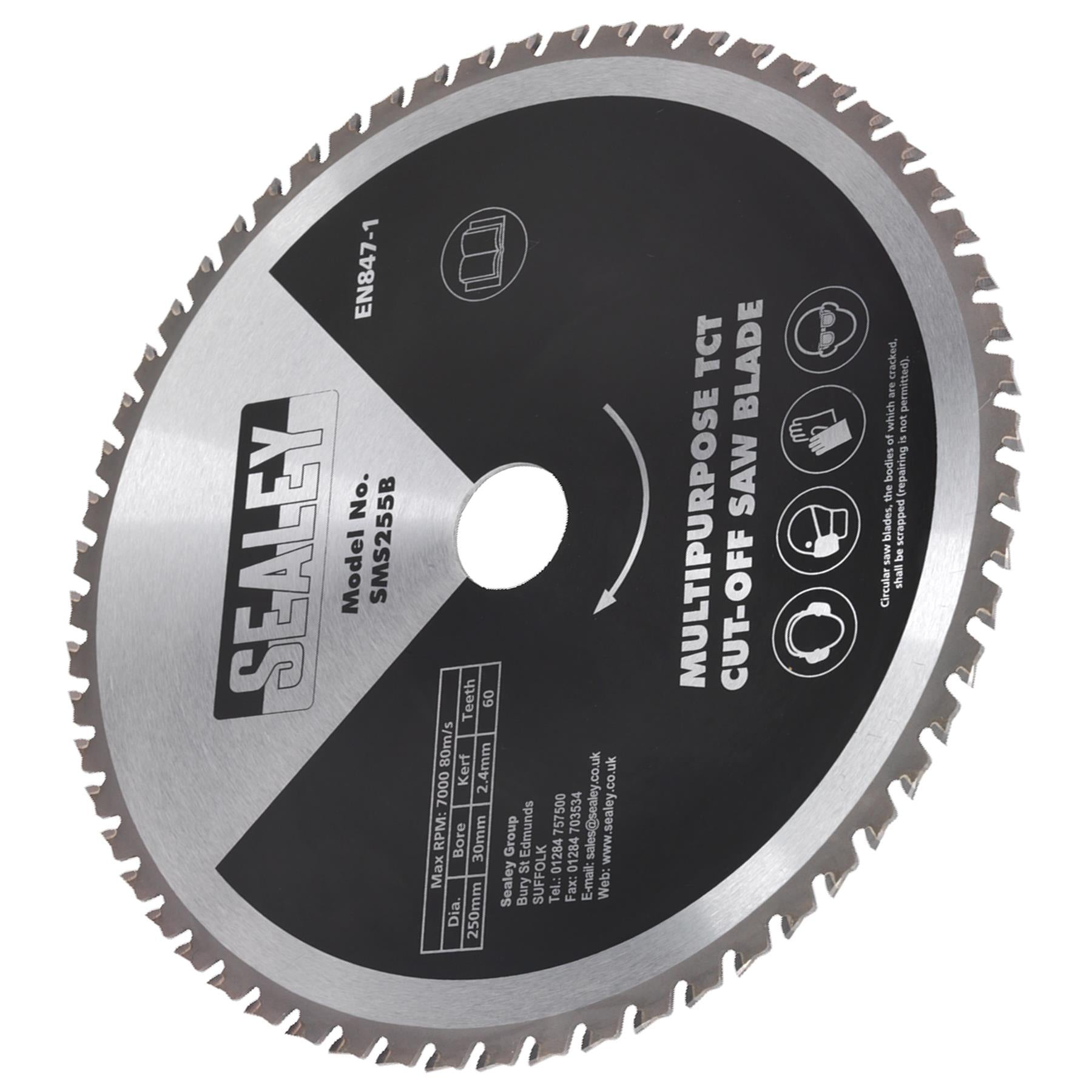 Sealey Multipurpose Cut-Off Saw Blade 250 x 2.4mm/30mm 60tpu