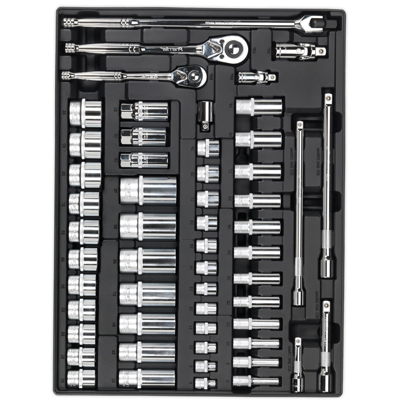 Sealey Tool Tray with Socket Set 55pc 3/8" & 1/2"Sq Drive