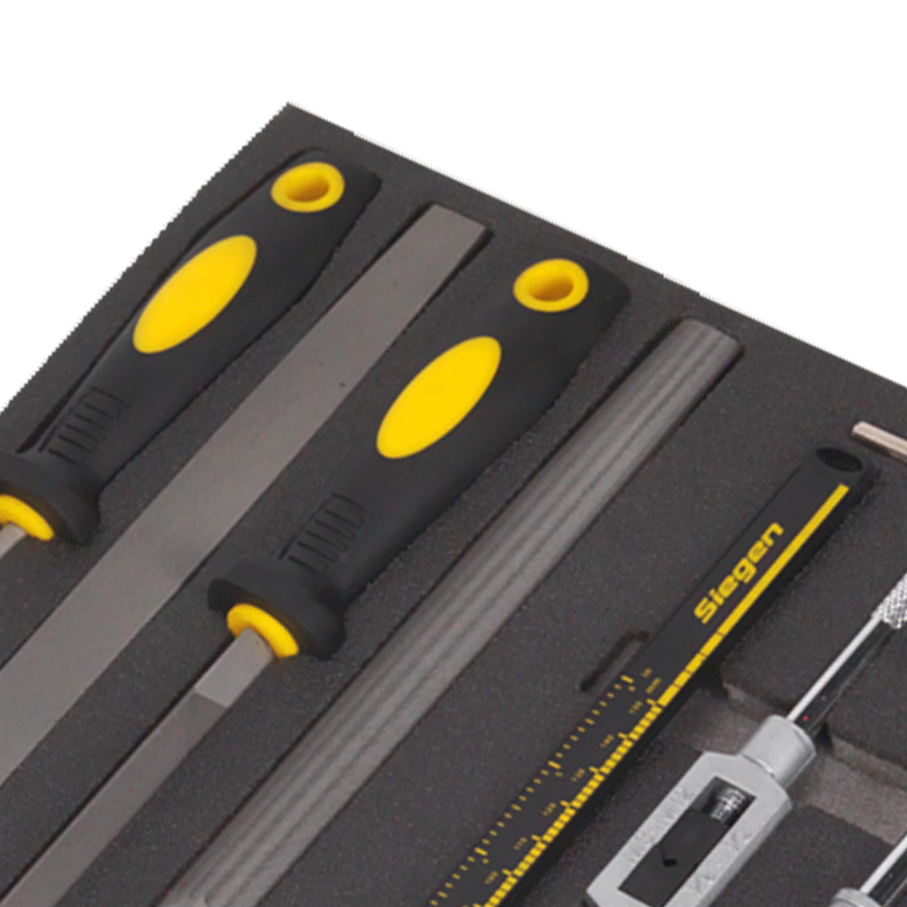 Sealey Tool Tray with Tap & Die, File & Caliper Set 48pc
