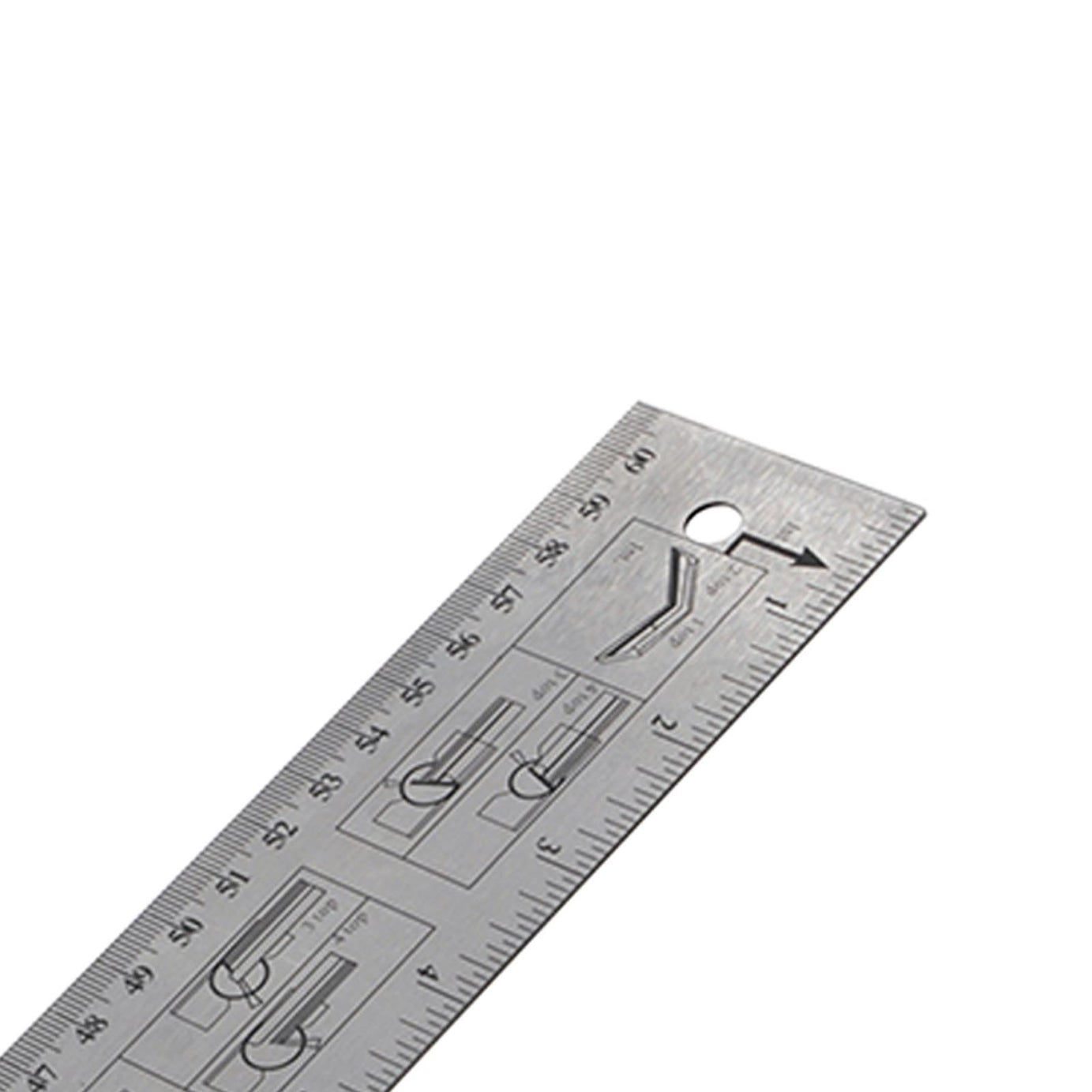 180 & 360 Degree Angle Finder Protractor Tool 600mm Steel Ruler Metric Imperial