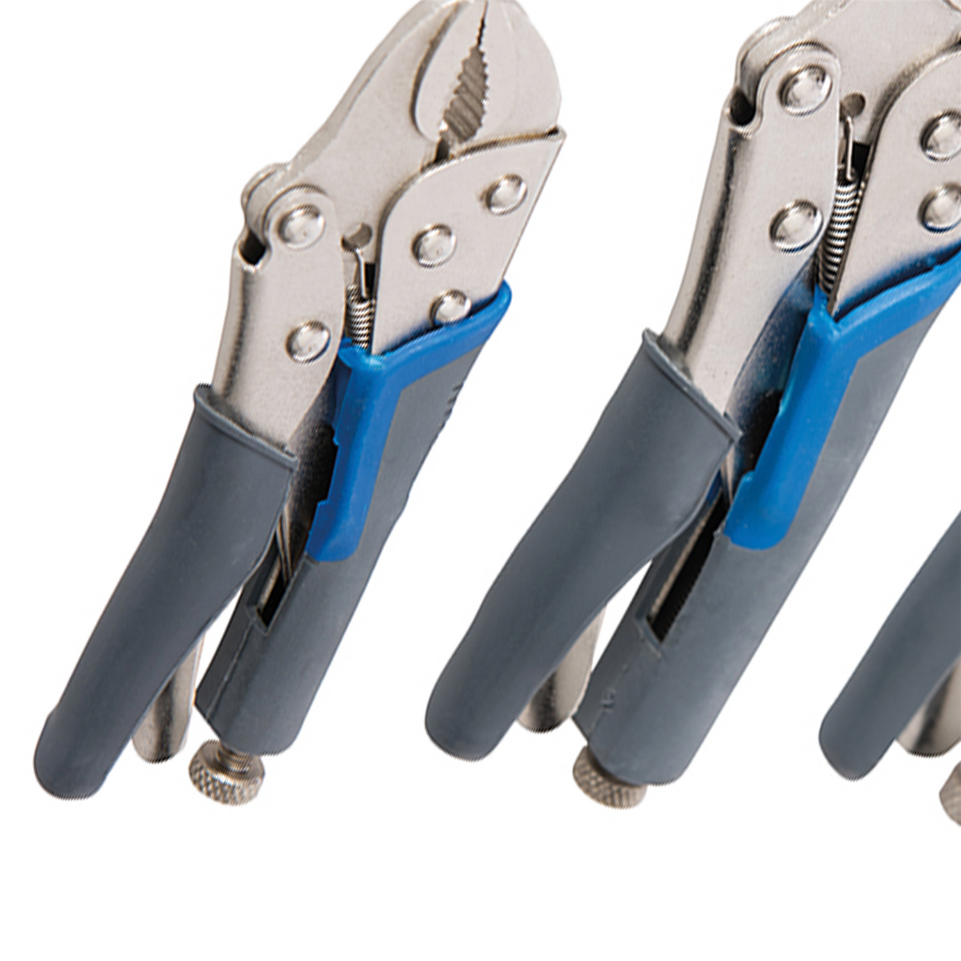 3Pce Self Locking Soft-Grip Plier Set - Hand Tool DIY Adjustable Jaw Opening