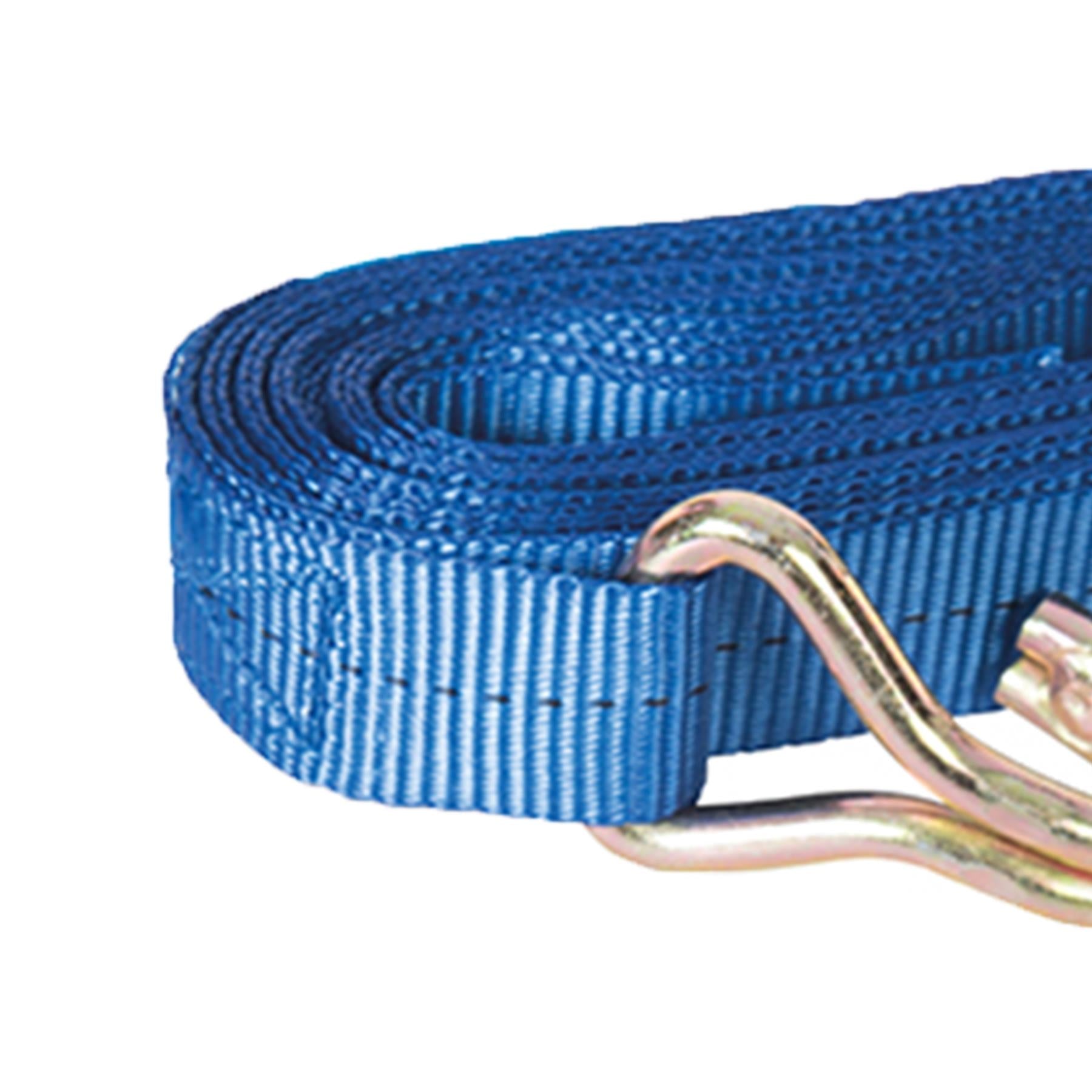 Rubber-Handled Ratchet Tie Down Strap J-Hook 2M X 25mm Rated 250Kg Brand New
