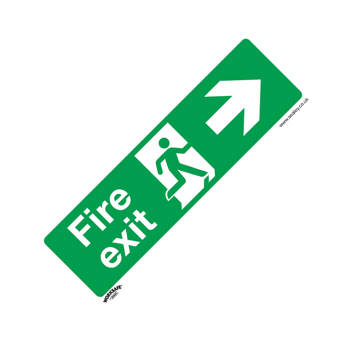 Sealey Safety Sign - Fire Exit (Right) - Self-Adh. Vinyl - Pk of 10
