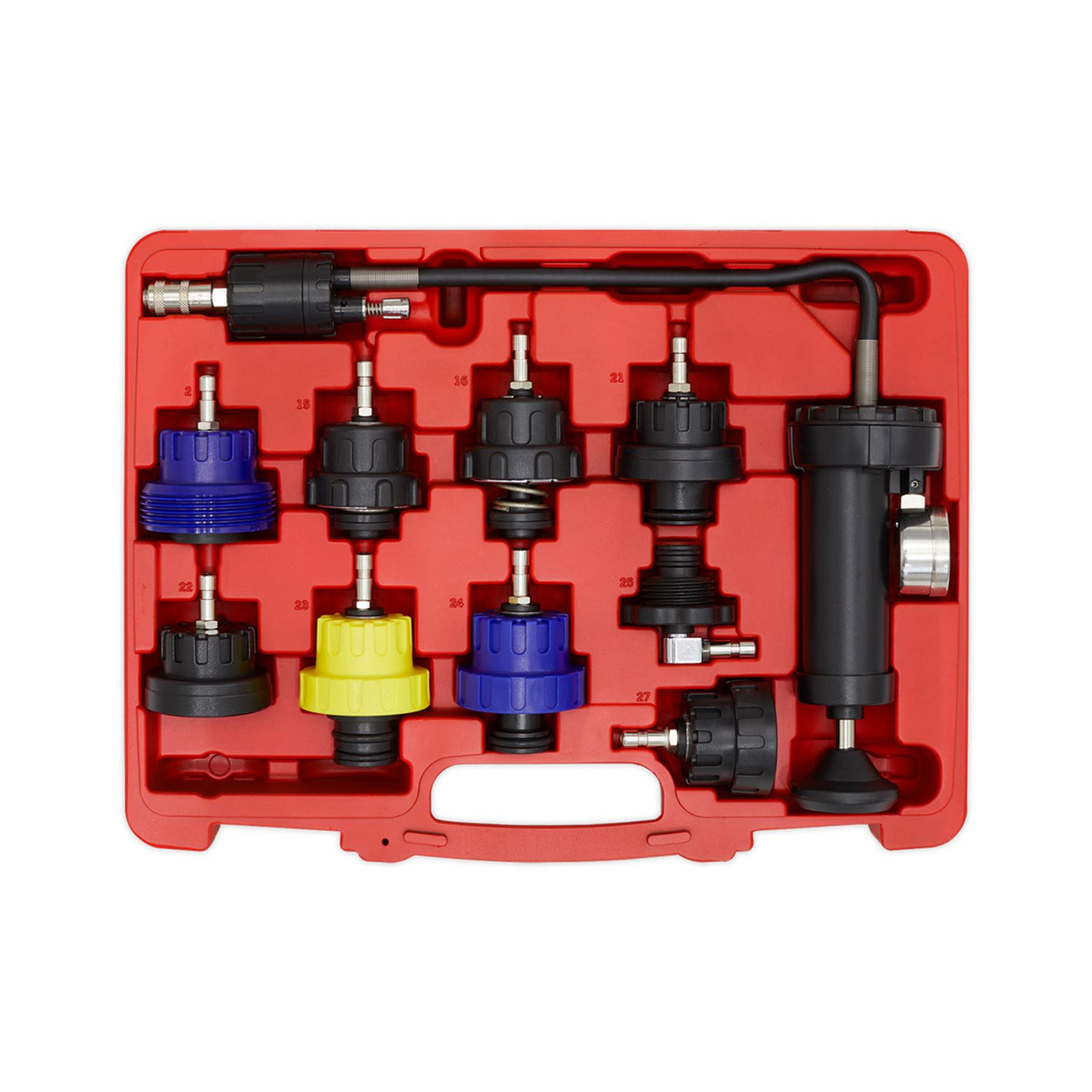 Sealey Cooling System Pressure Test Kit 10pc Quick Release Couplings