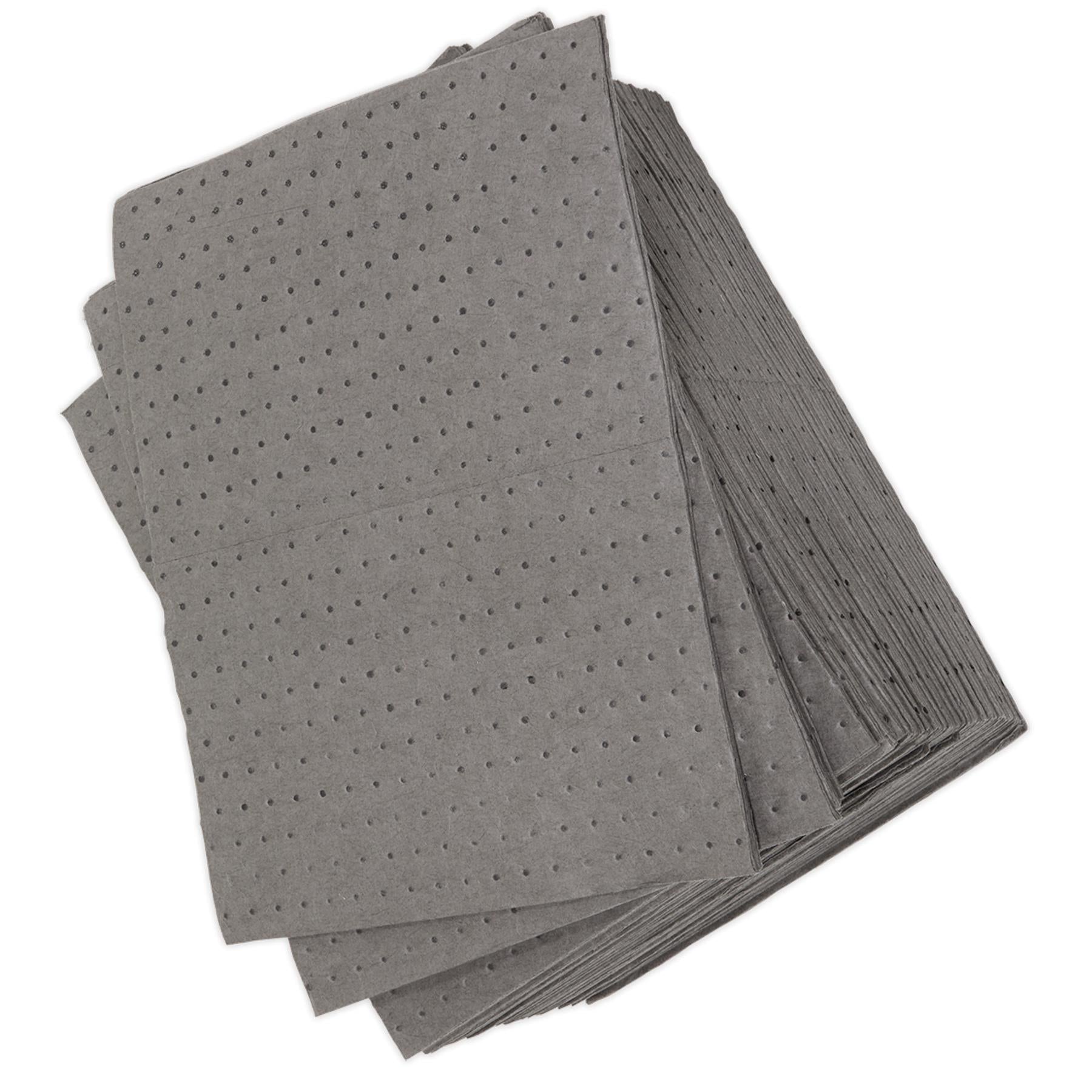 Sealey Spill Absorbent Pad Size: 500 x 400mm. Pack of 100