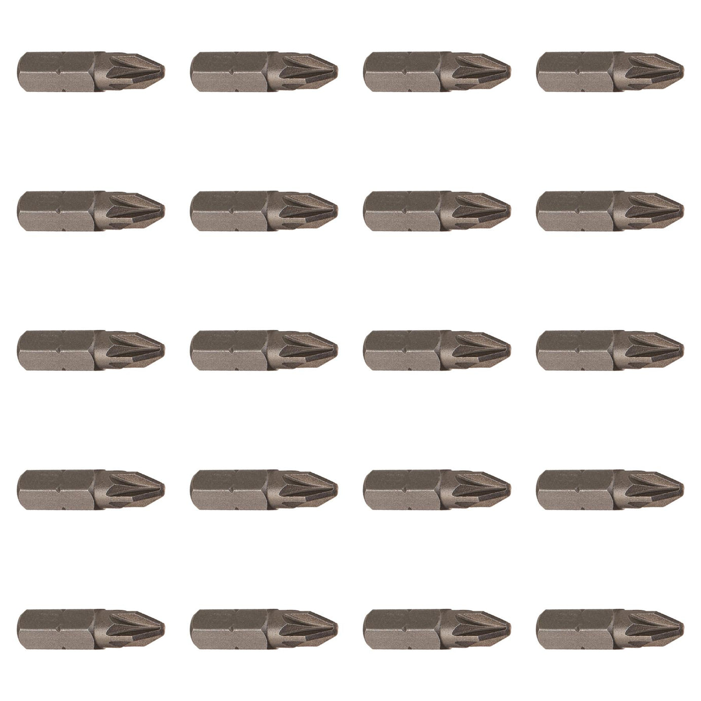 Pozidriv PZ2 Screwdriver Bits CRV Chrome Vanadium Steel 1/4" Hex Drive 20Pcs