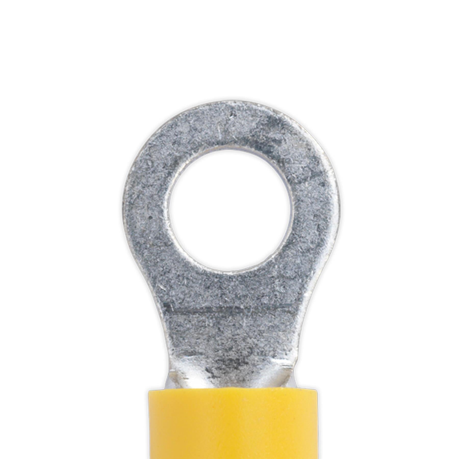 Sealey Easy-Entry Ring Terminal Ø5.3mm (2BA) Yellow Pack of 100