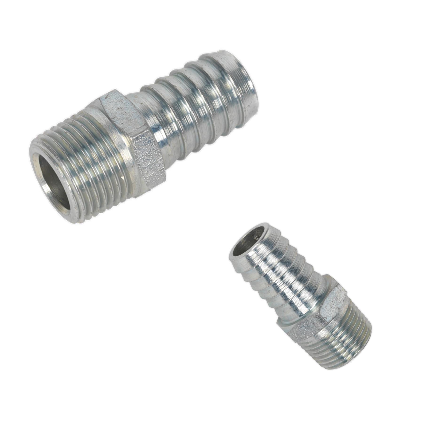 Sealey Screwed Tailpiece Male 3/8"BSPT - 1/2" Hose Pack of 5