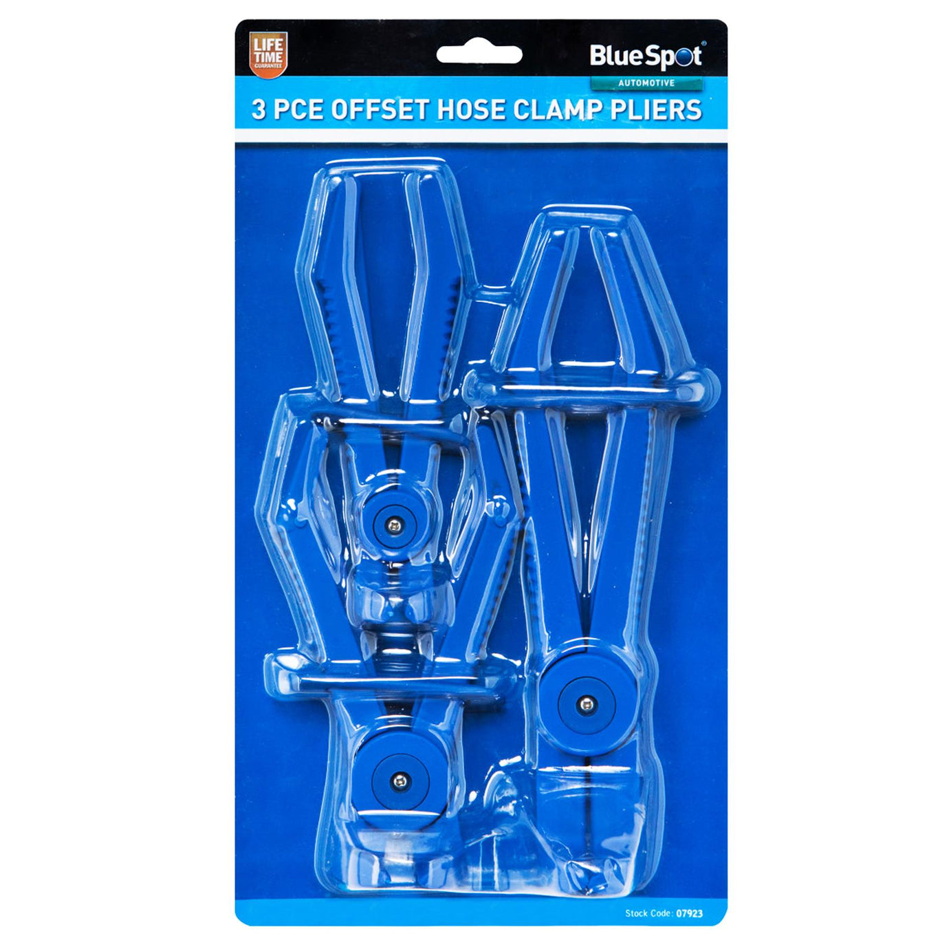 Bluespot 3pc Flexible Offset Hose Pliers Clamp Plier Set Brake Radiator Pipes