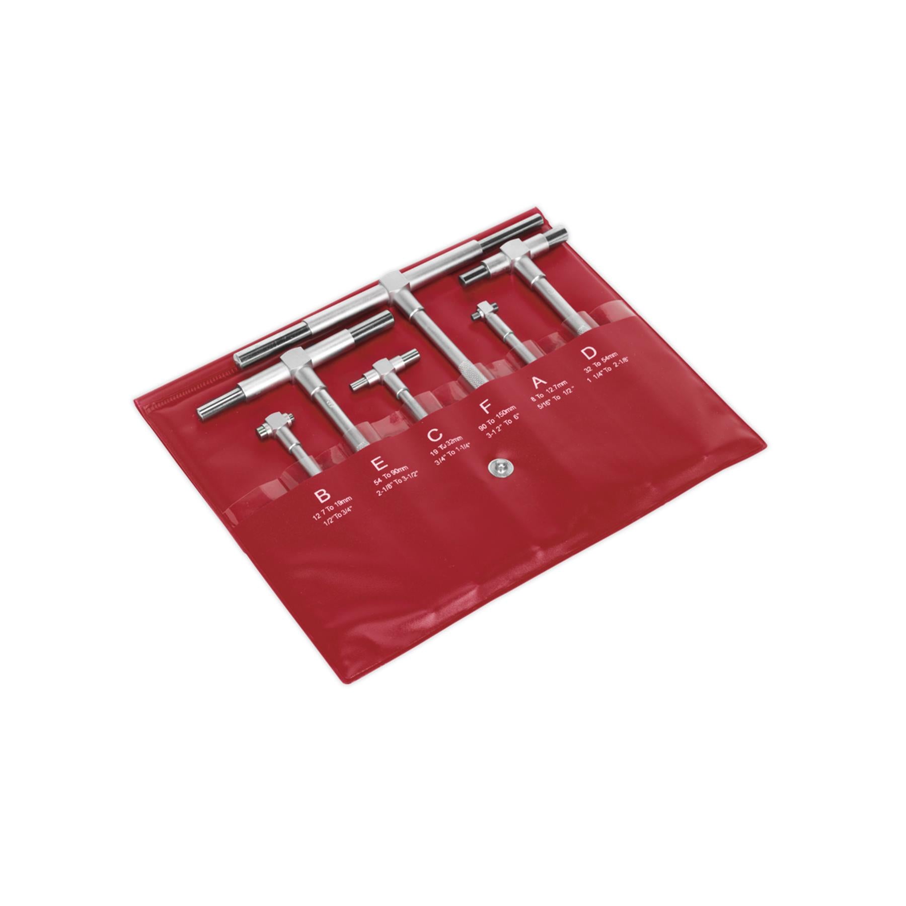 Sealey Telescopic Bore Gauge Set Satin Chrome Finish 6Pc