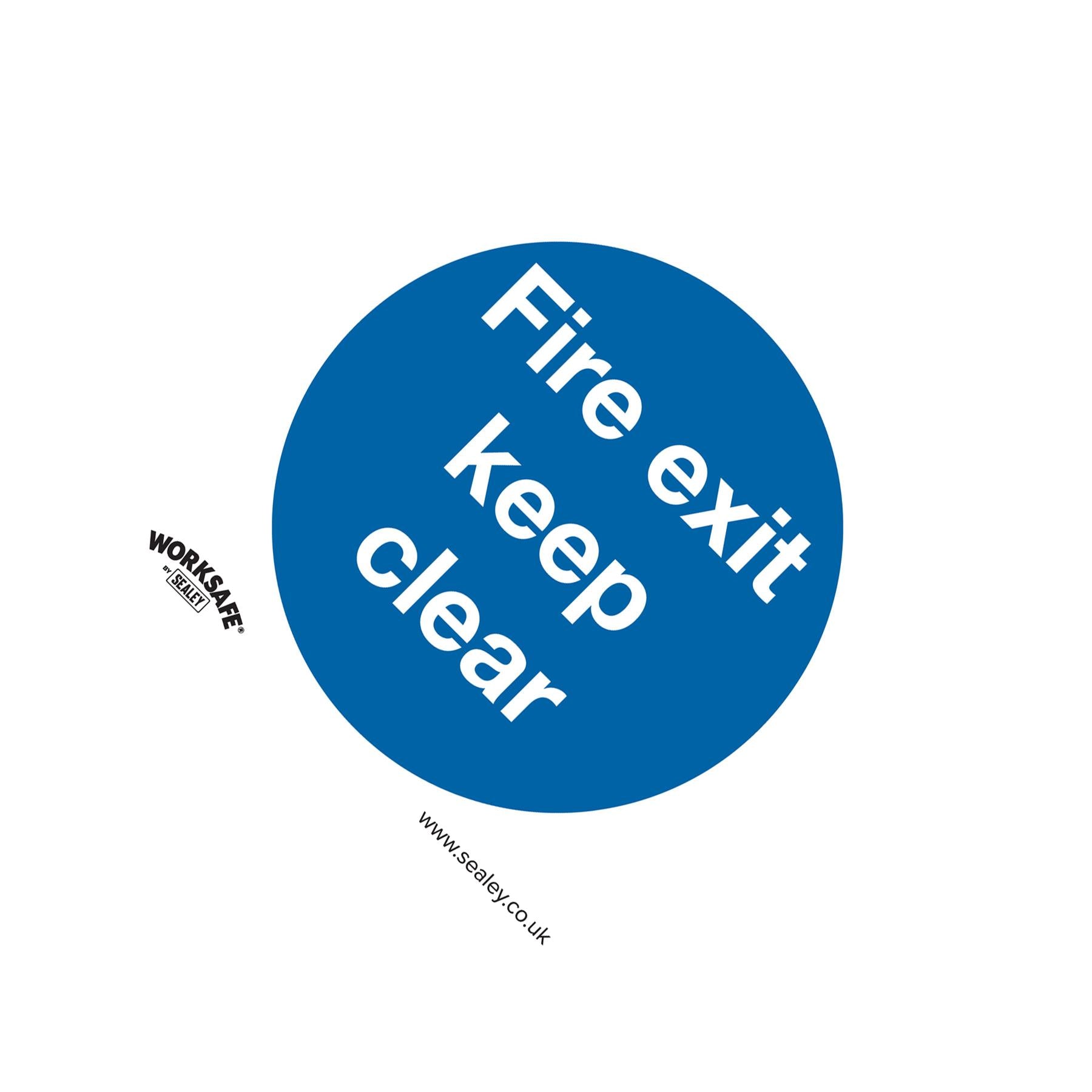 Sealey Safety Sign - Fire Exit Keep Clear - Self-Adhesive-Pk of 10