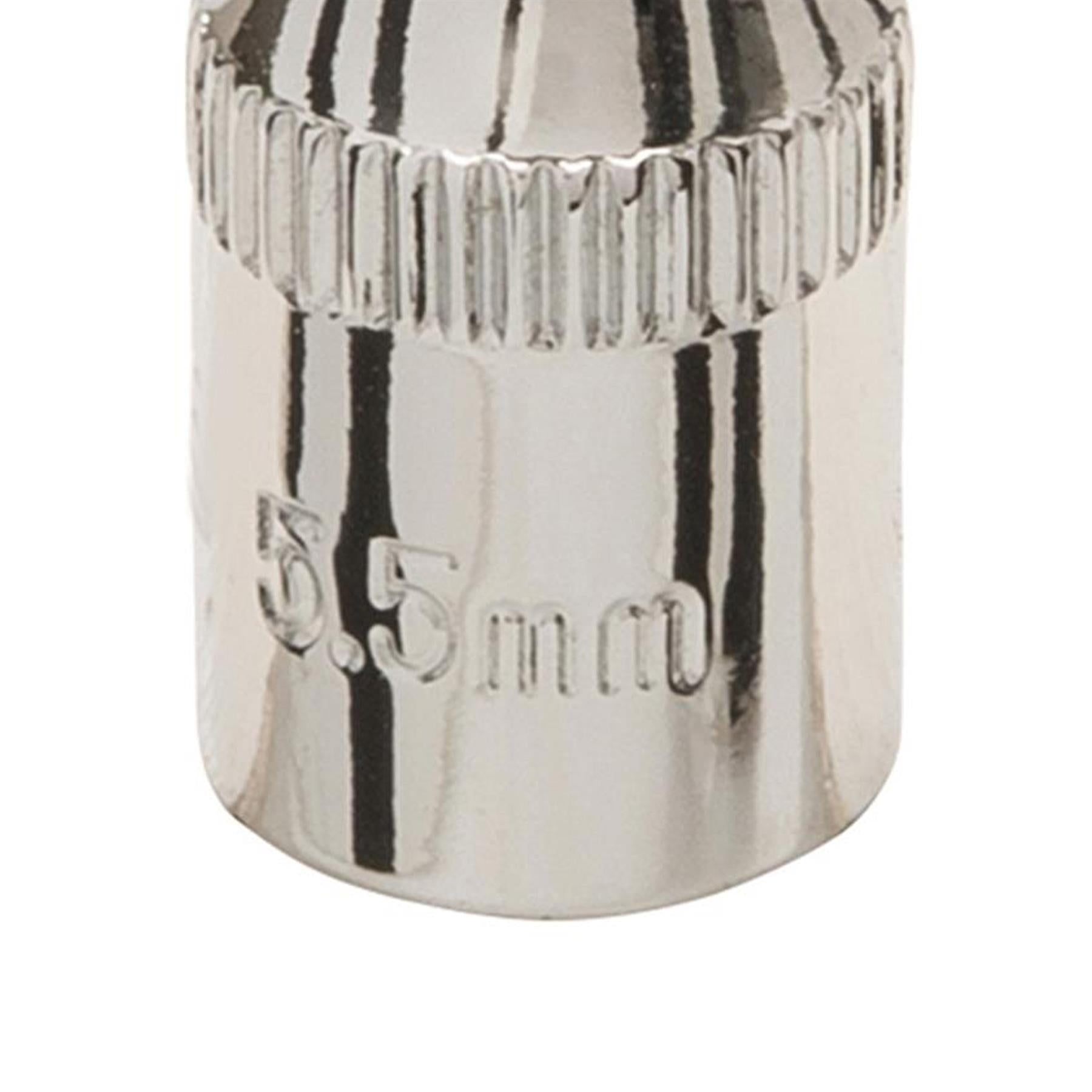 Quality Socket 1/4" Drive Metric Hex Square 5.5mm Individual Hex Polished Crv