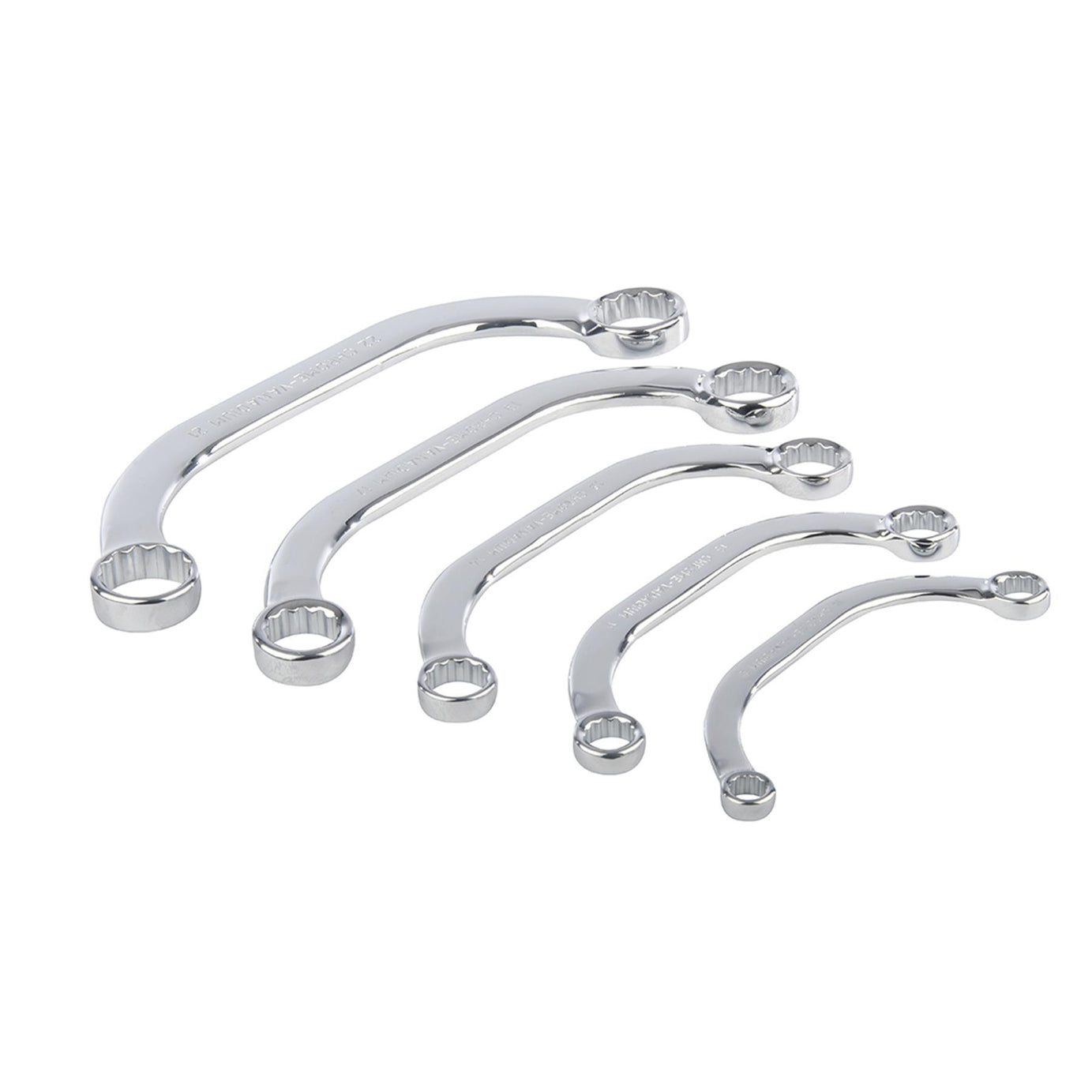 Obstruction Ring Spanner Set 'C' Shaped Half Moon Bend Shape Crv Steel