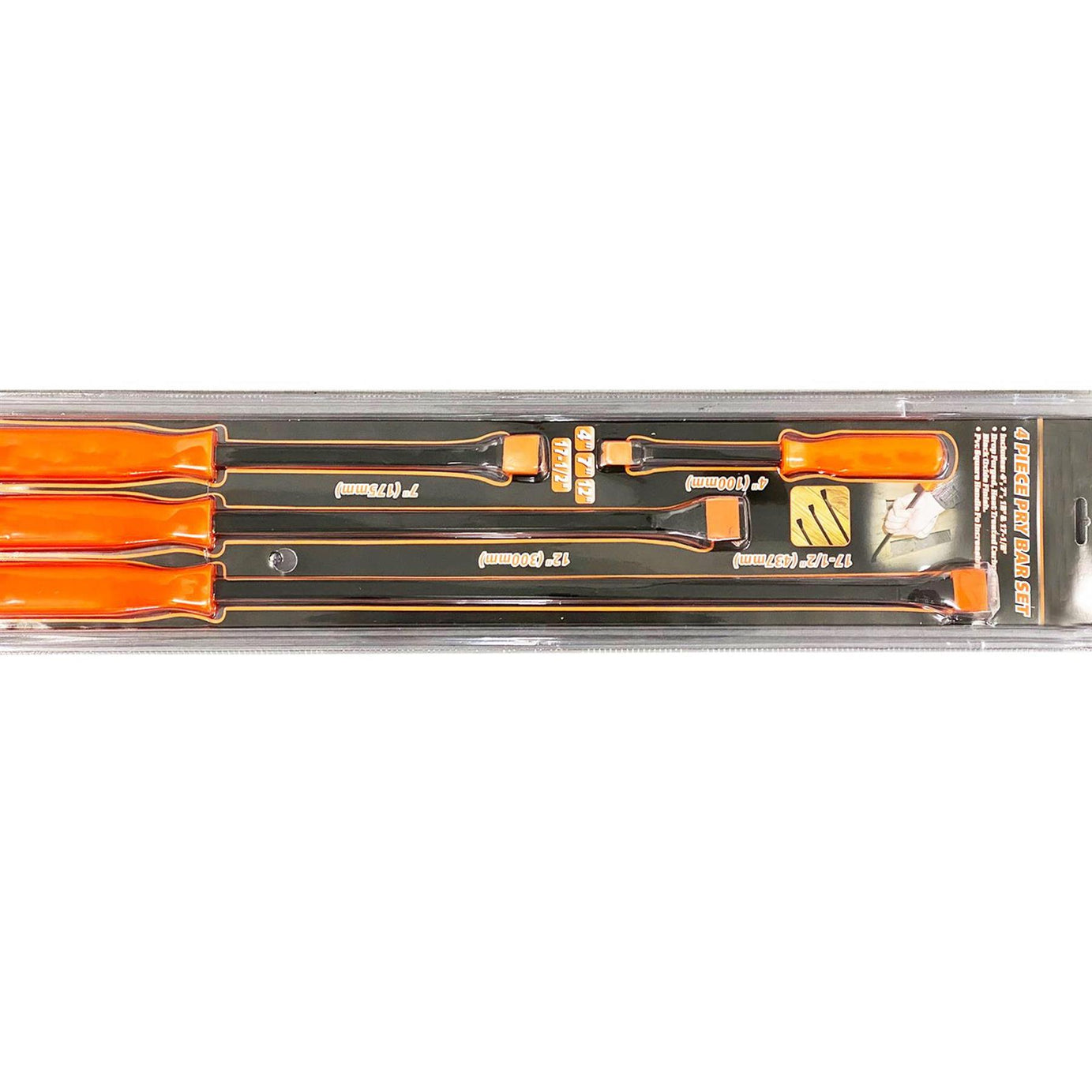 4pc Pry Crow Bar Rolling Bar Set Heavy Duty Comfort Grip Handles Garage Tool New