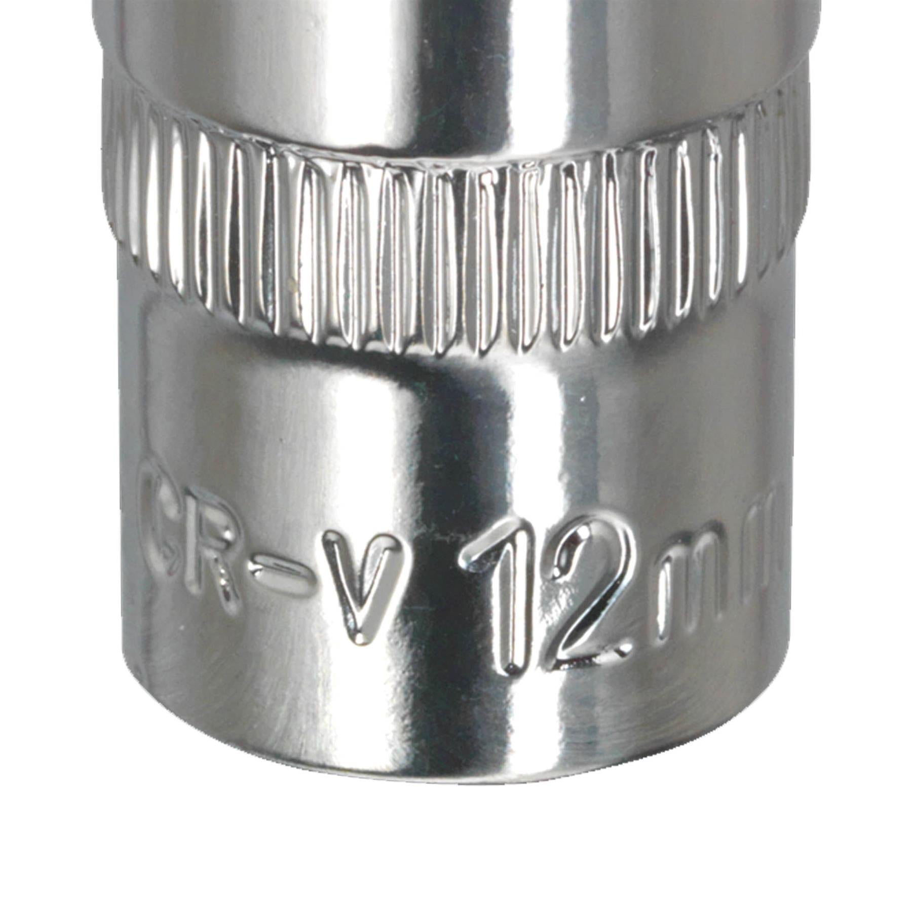 Sealey WallDrive Socket 12mm 3/8"Sq Drive Fully Polished