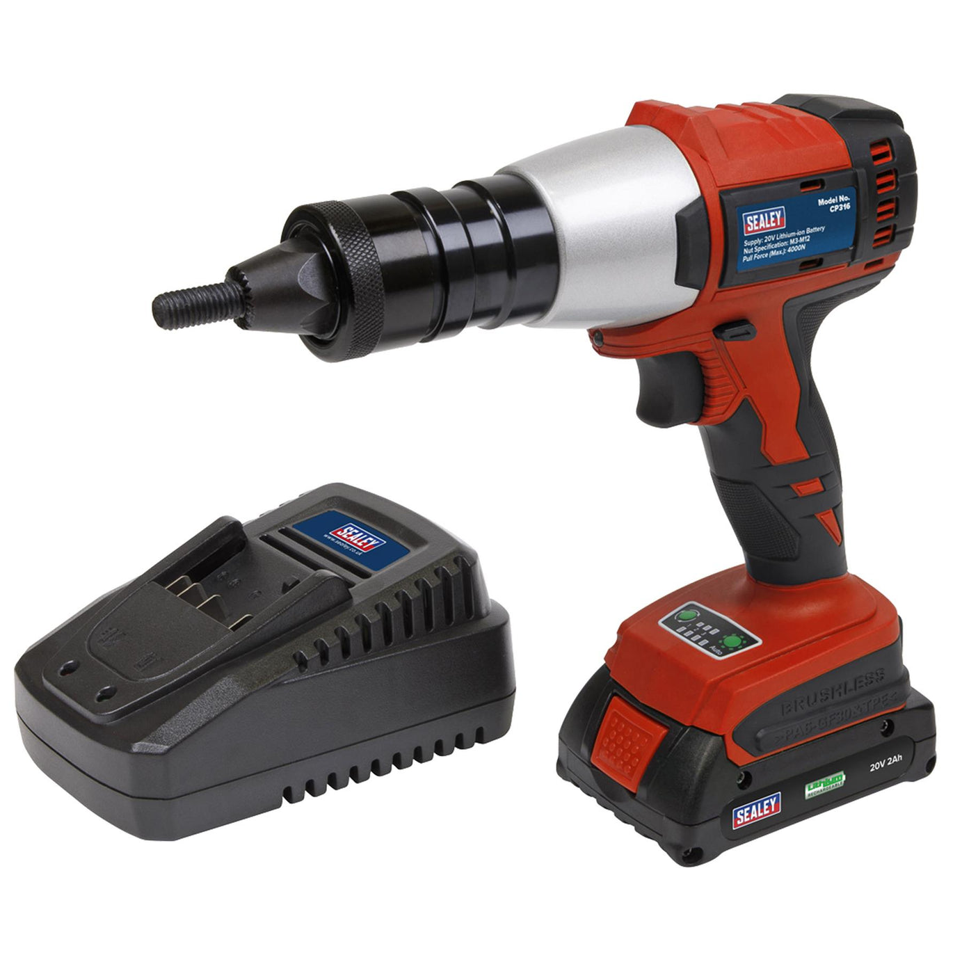 Sealey Cordless Nut Riveter 20V 2Ah Lithium-ion