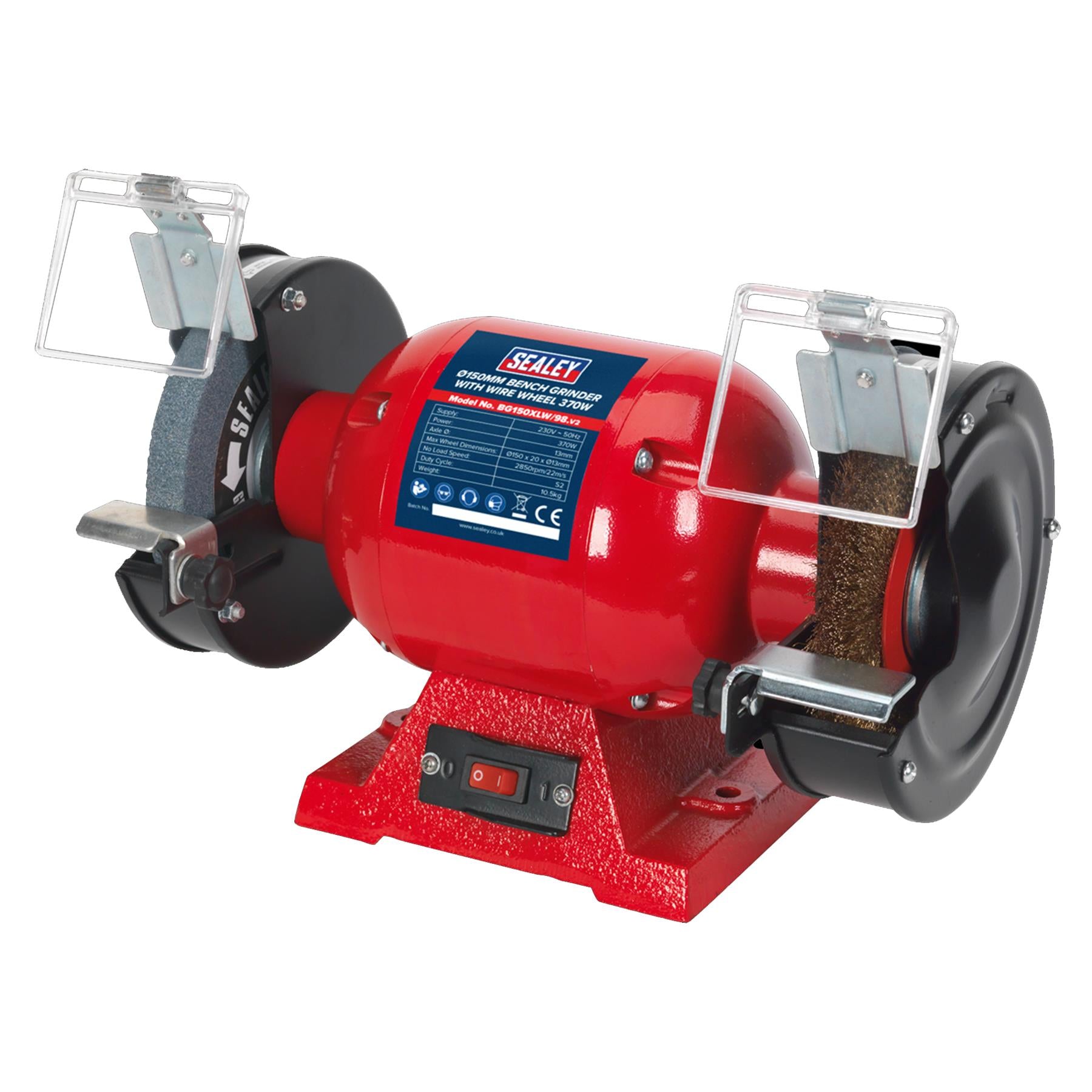 Sealey Bench Grinder 150mm with Wire Wheel 370W/230V