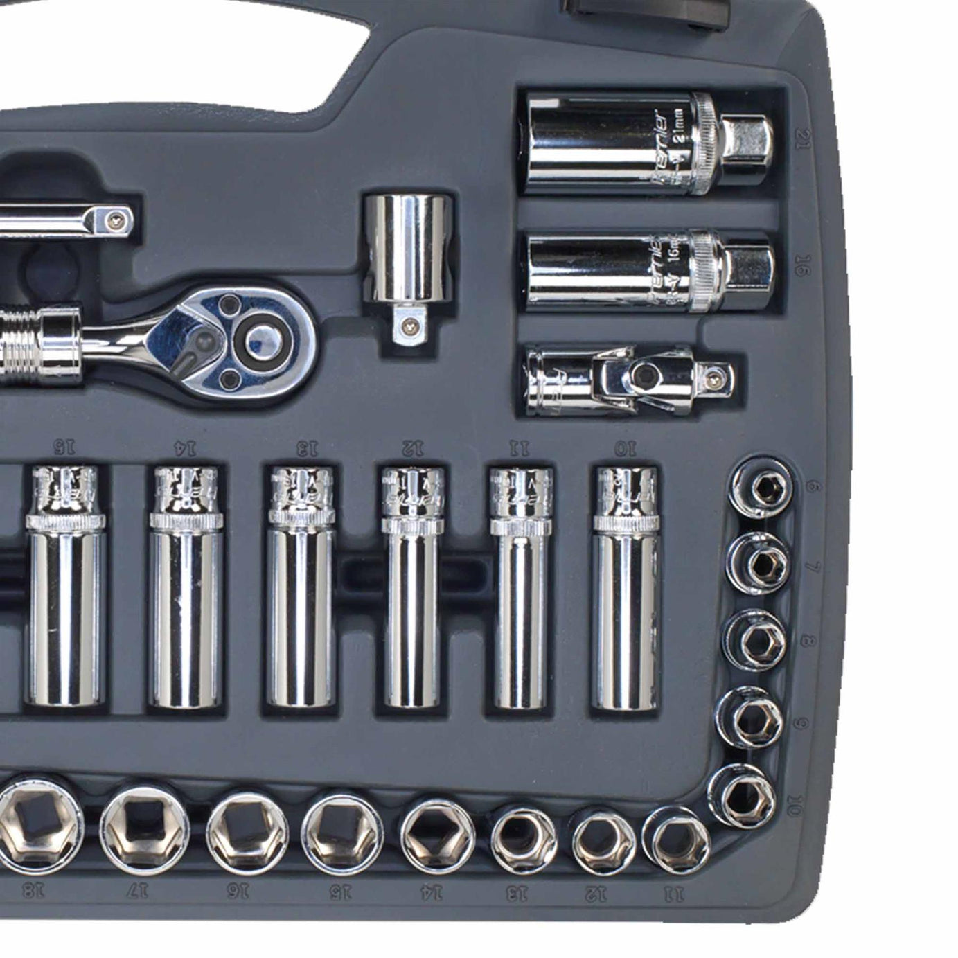 Sealey Socket Set 34pc 3/8"Sq Drive 6pt WallDrive Metric