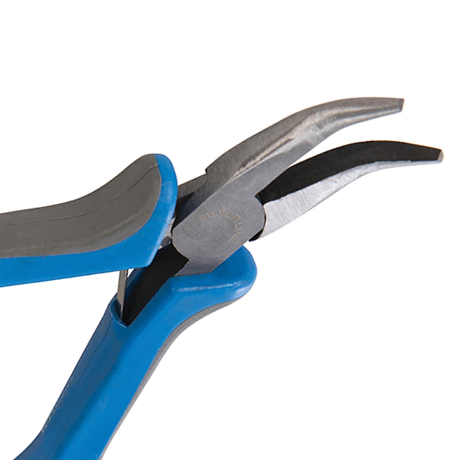 Bent Nose Mini Pliers - 130mm Tempered Carbon Steel Jaws For Accurate Work