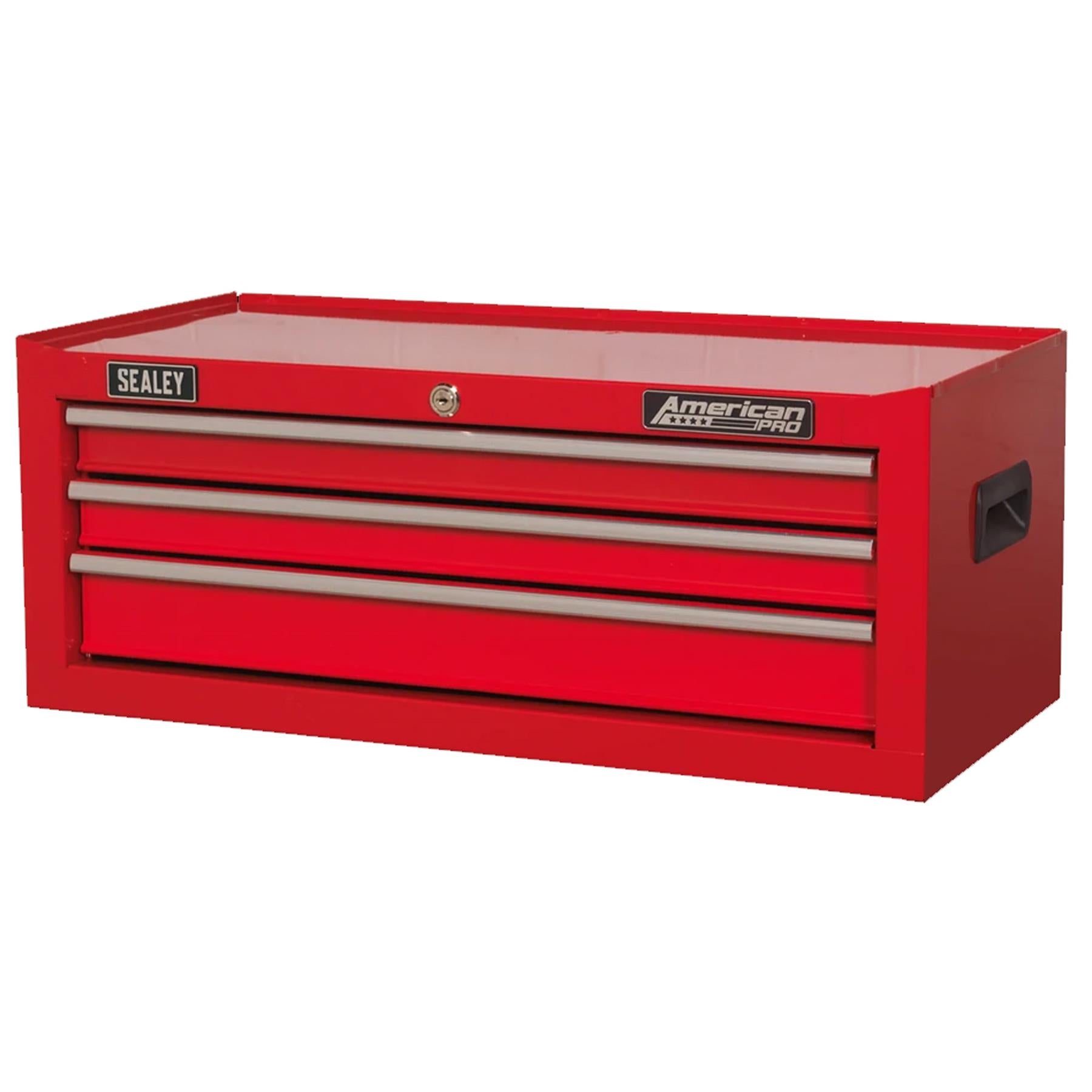 Sealey Mid-Box 3 Drawer with Ball-Bearing Slides - Red