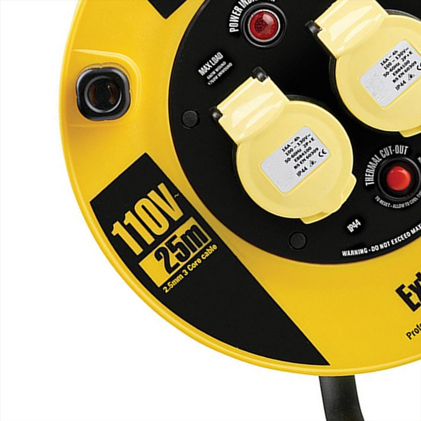 Defender Cable Reel 2-Way 16A 25m 110V Steel A-frame