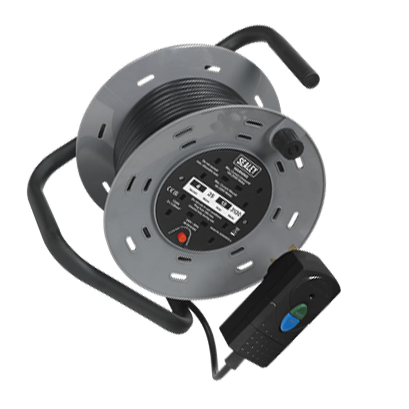 Cable Reel 25m 4 x 230V 1.25mm² Thermal Trip with RCD Plug