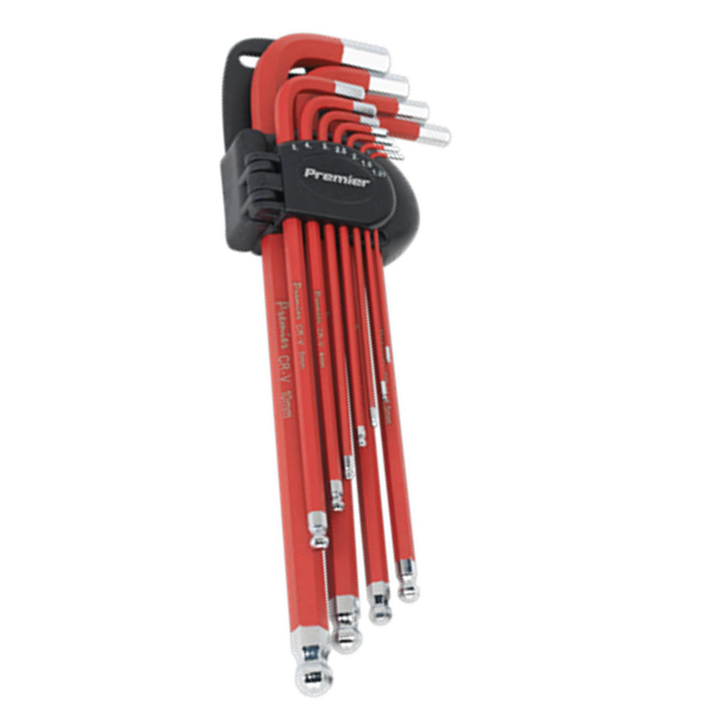 Sealey Ball-End Hex Key Set 11pc Anti-Slip Extra-Long Metric