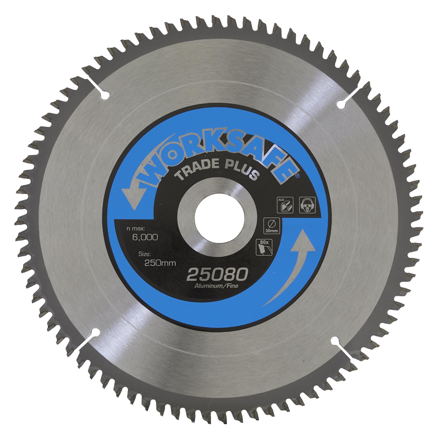 Sealey 25080/Ali 80tpu 250 x 30mm Aluminium Circular Saw Steel Cutting Blade
