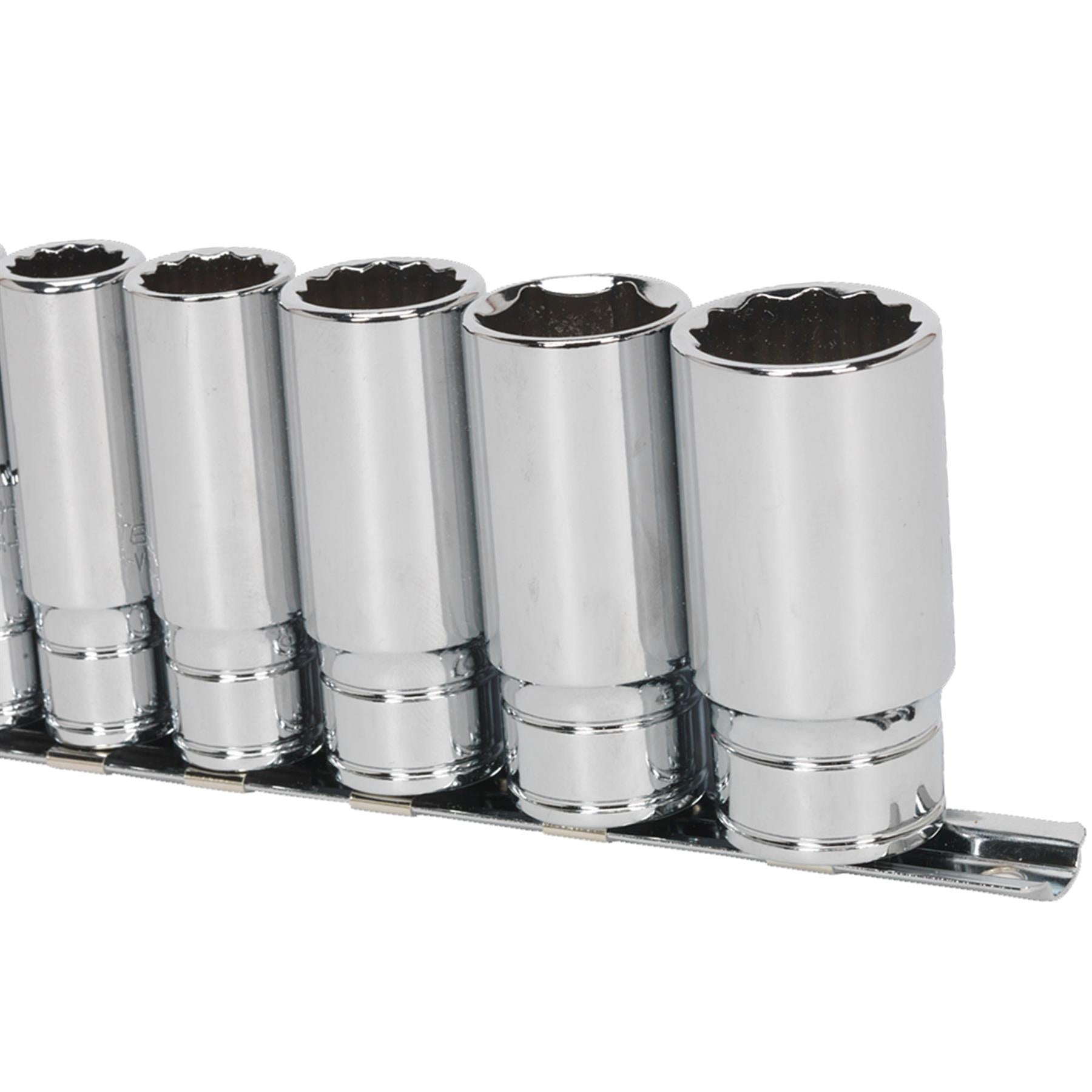 Sealey Socket Set 7pc 3/8"Sq Drive Deep Whitworth