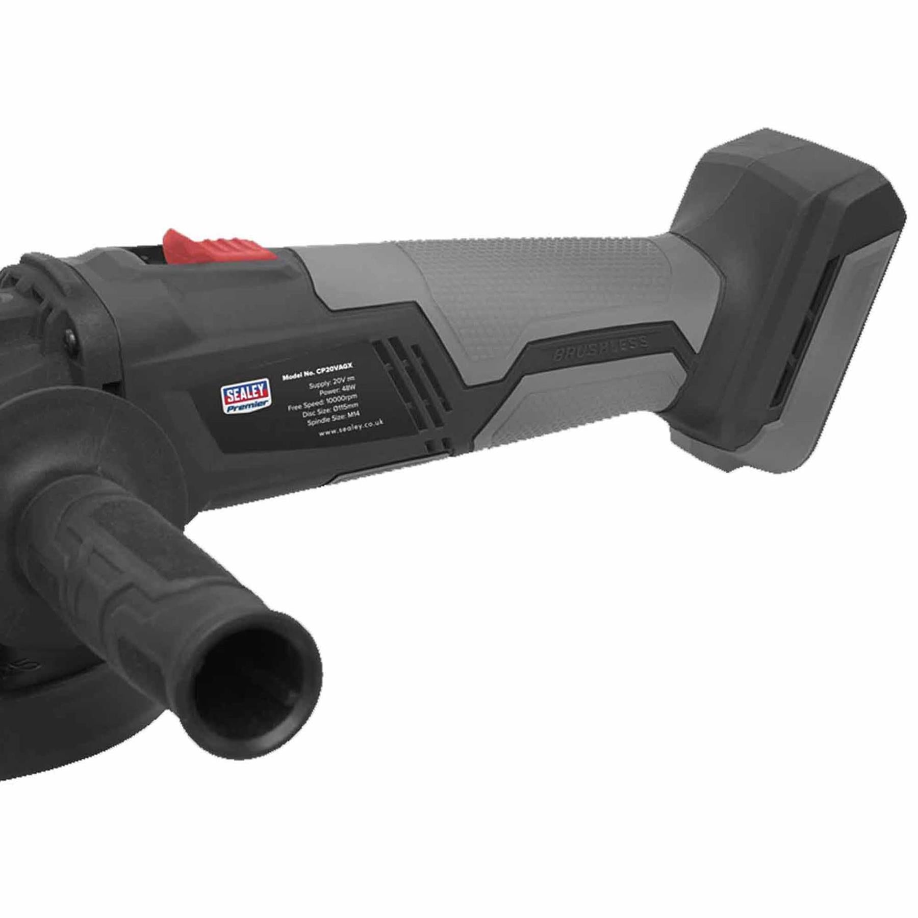 Sealey Brushless Angle Grinder Kit 20V - 2 Batteries Lightweight And Compact Design